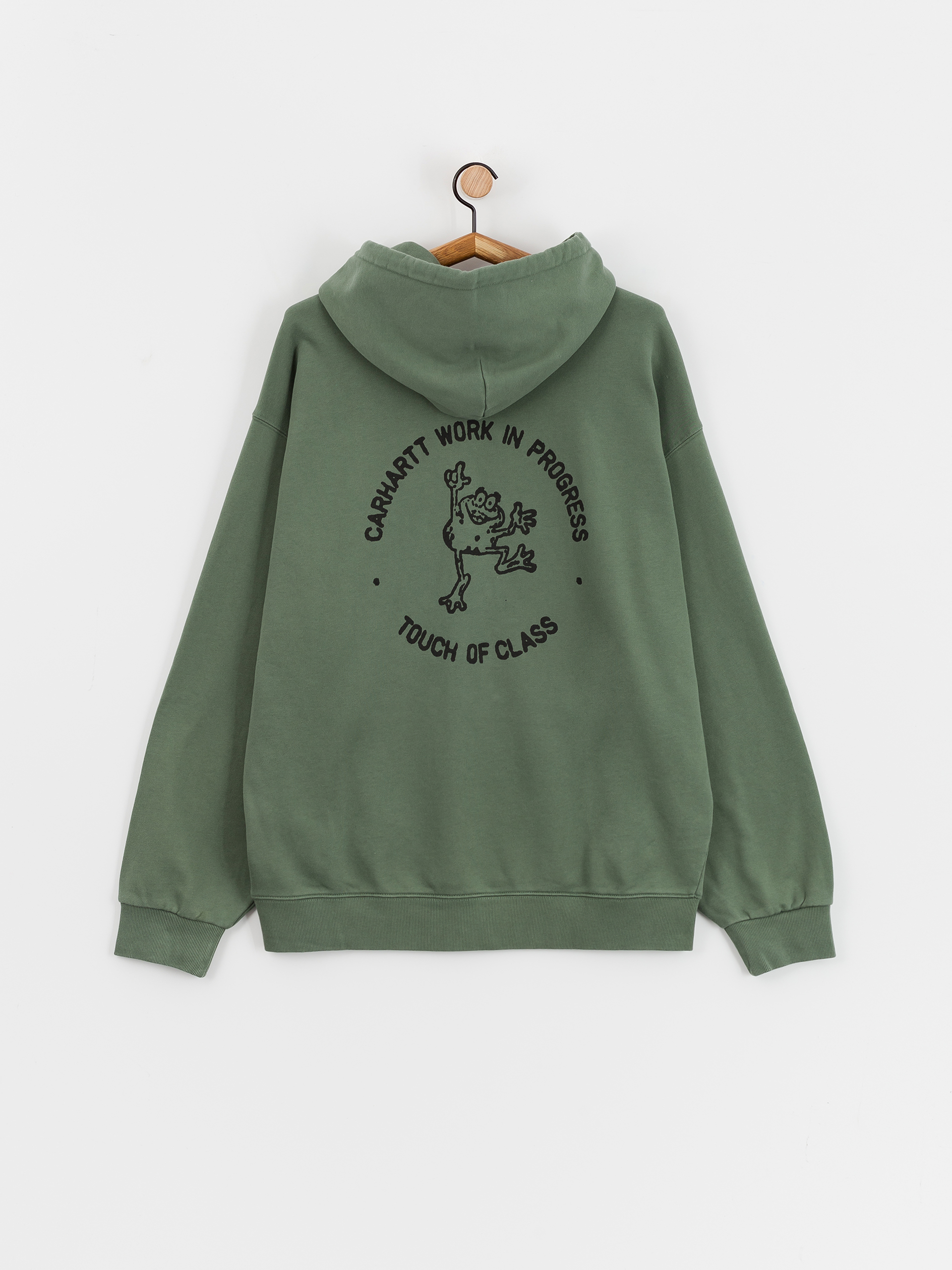 Hanorac cu glugă Carhartt WIP Stamp HD (duck green/black)