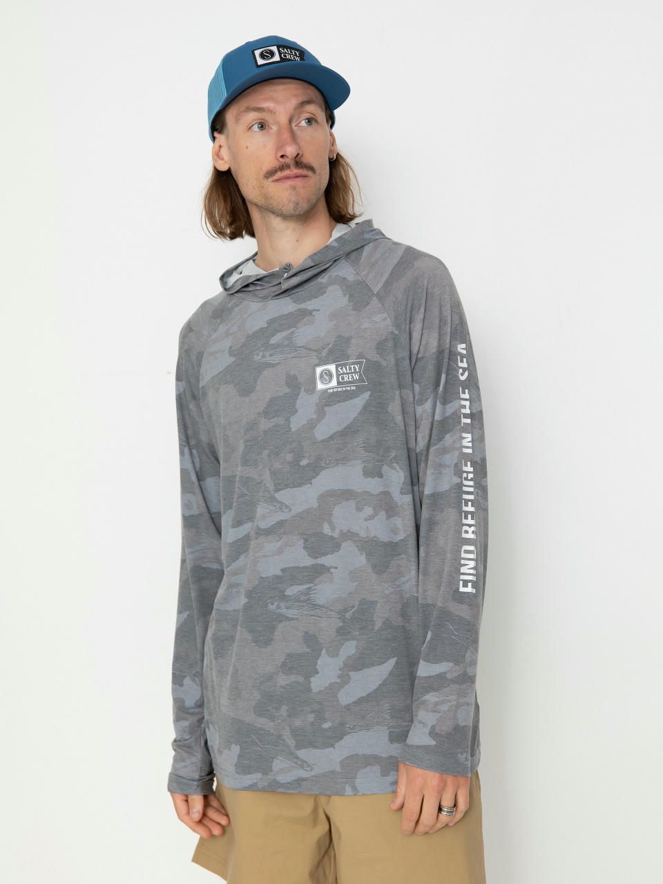 Hanorac cu glugă Salty Crew Mariner HD (black camo)