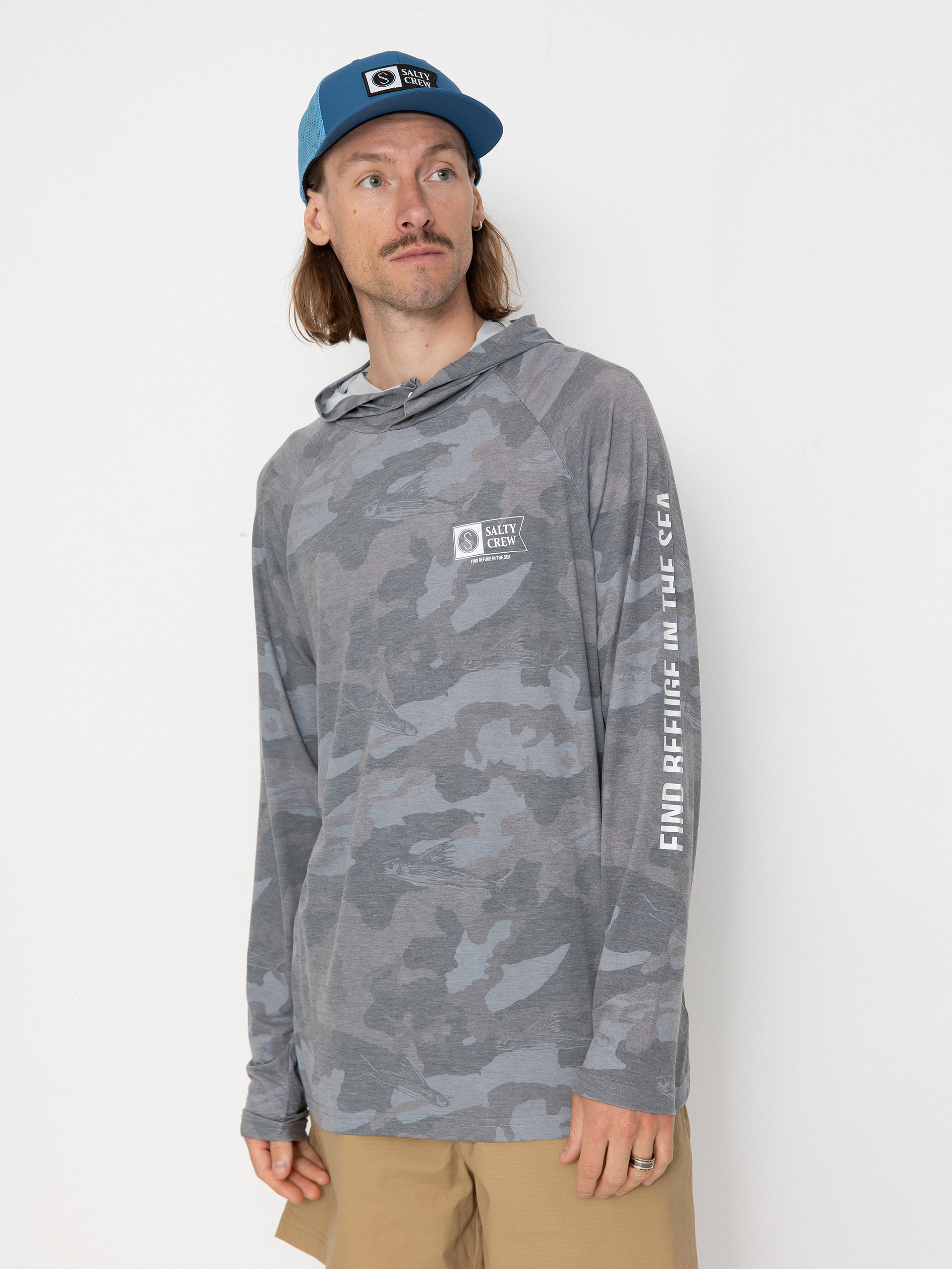 Hanorac cu glugă Salty Crew Mariner HD (black camo)