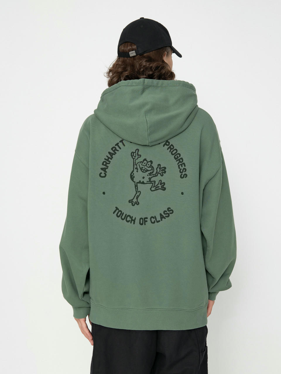 Hanorac cu glugă Carhartt WIP Stamp HD (duck green/black)