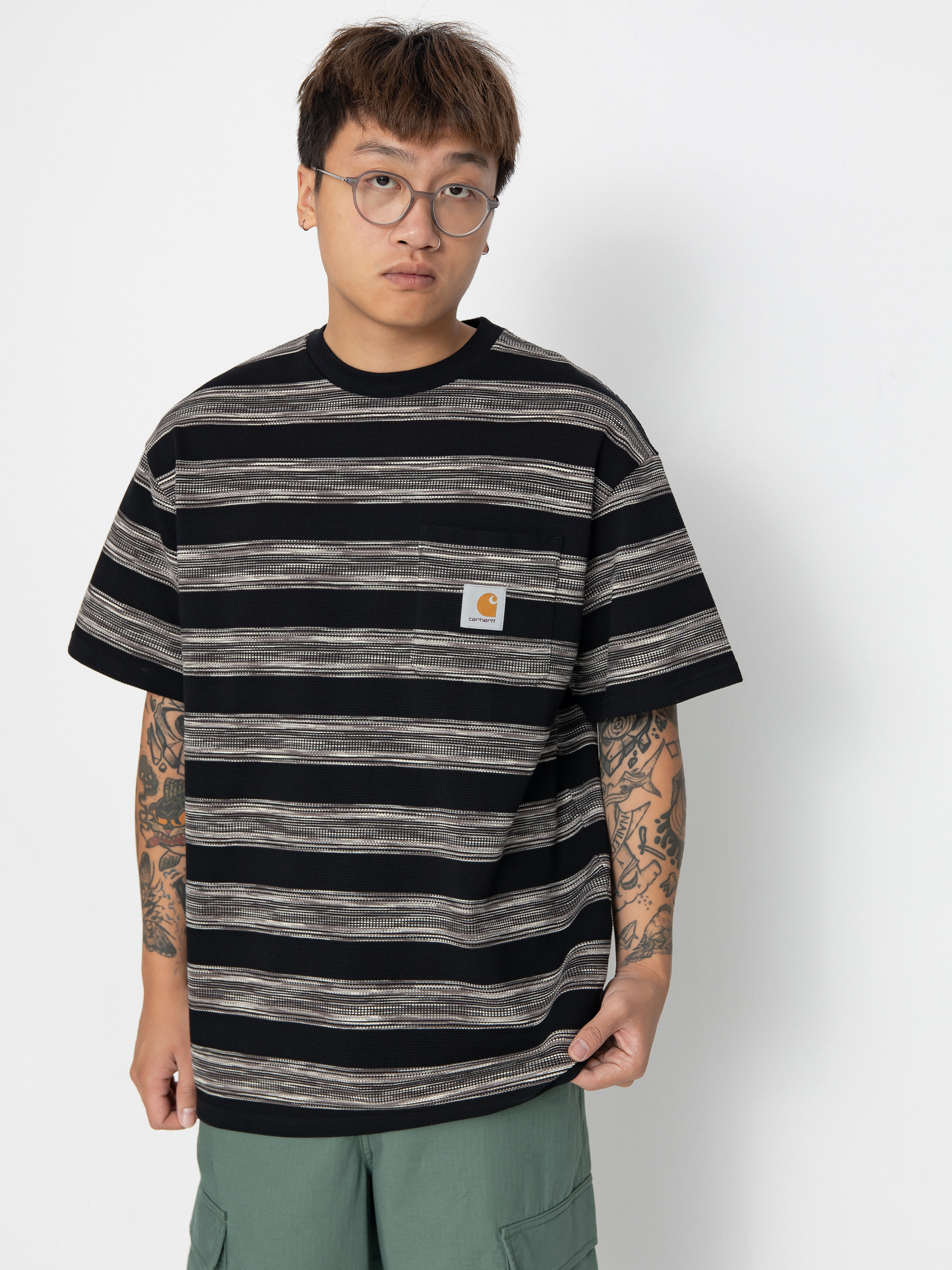 Tricou Carhartt WIP Dodson Pocket (dodson stripe horizontal/black)