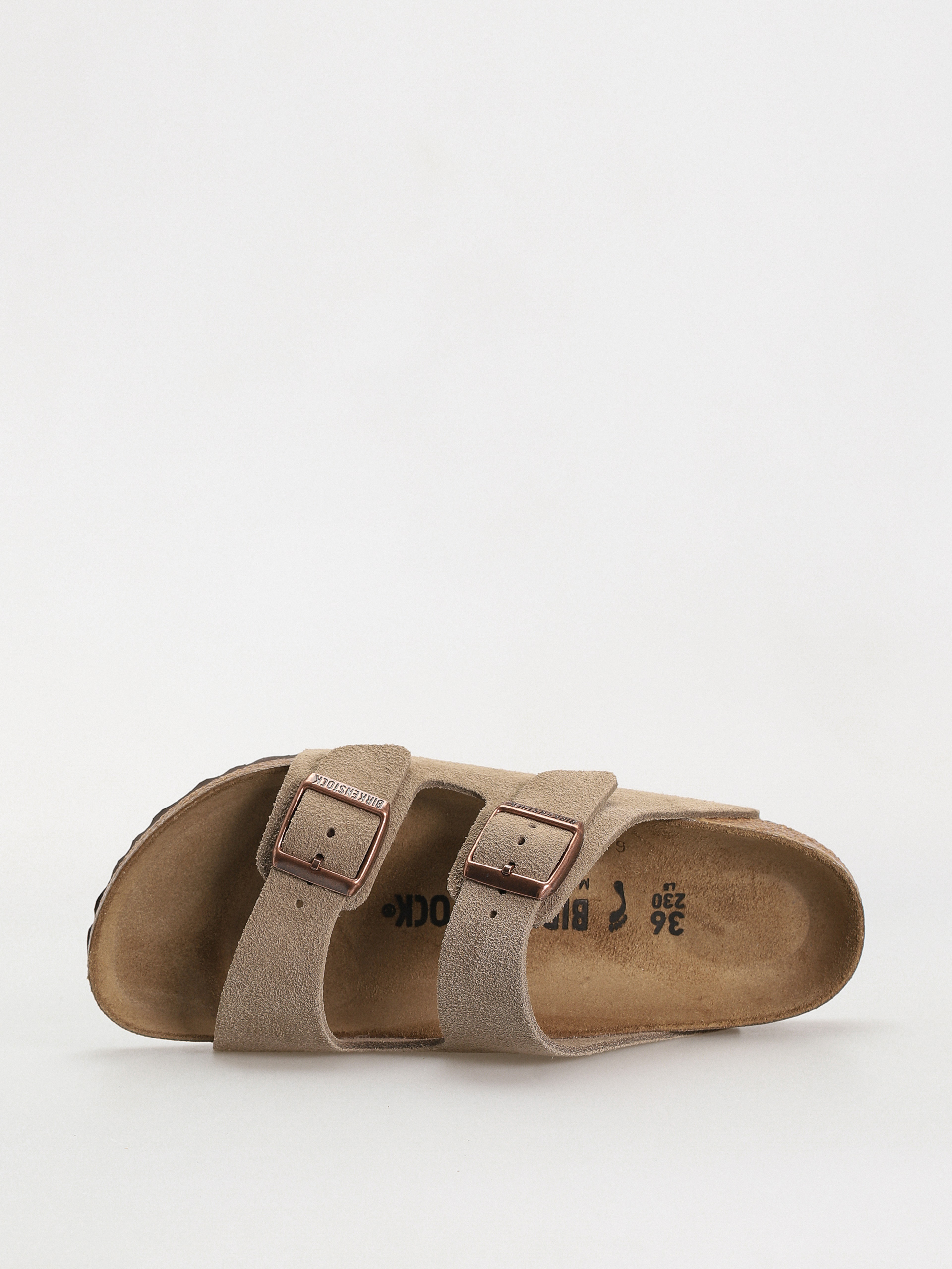 Șlapi Birkenstock Arizona Suede Leather Narrow Wmn (taupe)
