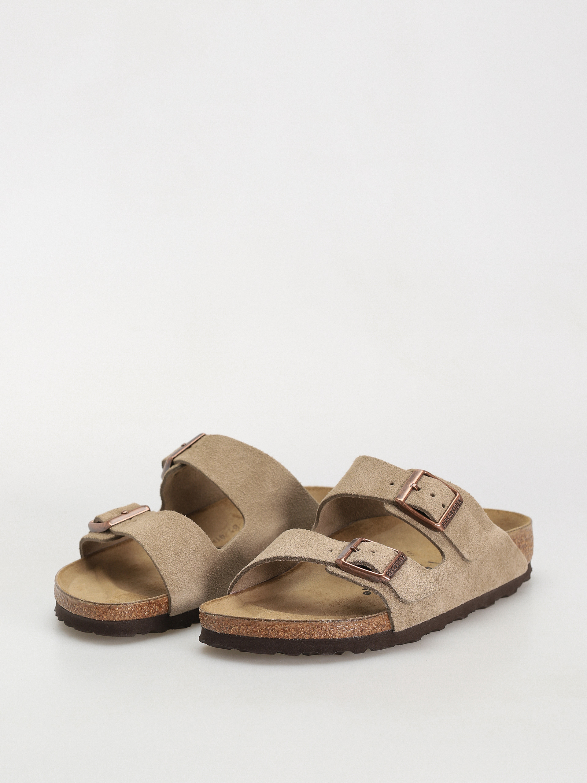 Șlapi Birkenstock Arizona Suede Leather Narrow Wmn (taupe)