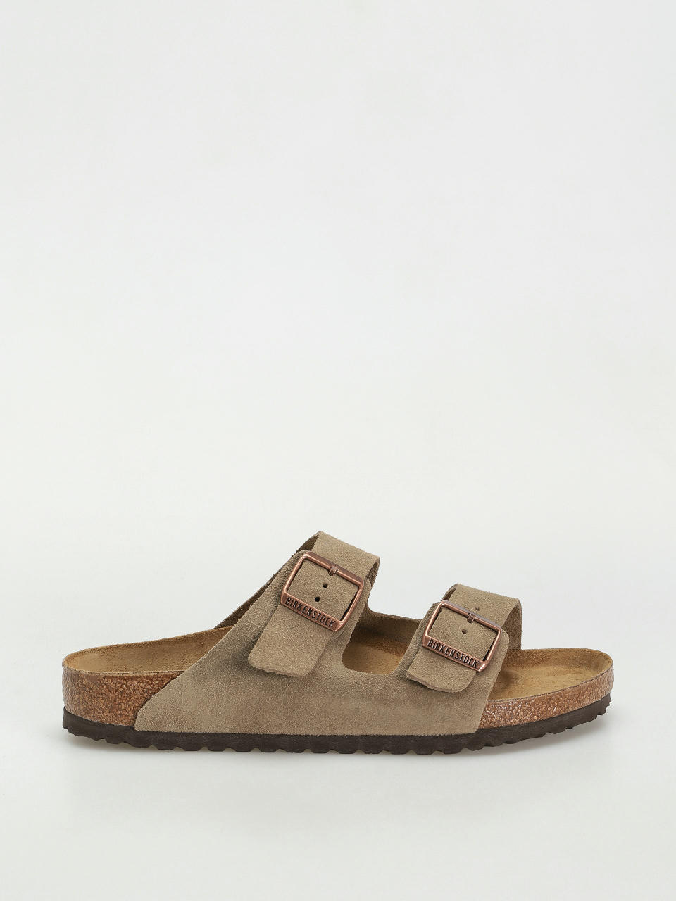 Șlapi Birkenstock Arizona Suede Leather Regular (taupe)