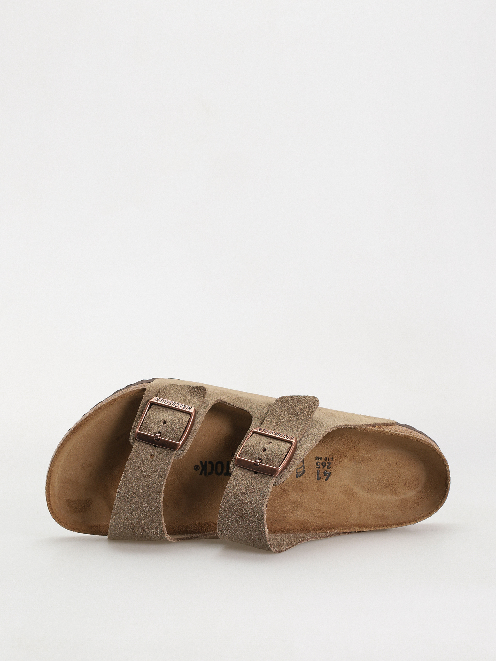 Șlapi Birkenstock Arizona Suede Leather Regular (taupe)
