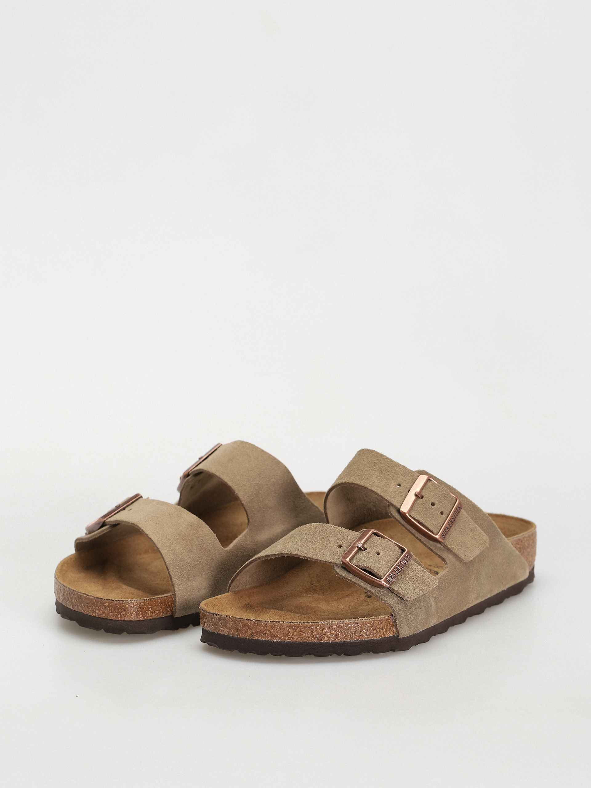 Șlapi Birkenstock Arizona Suede Leather Regular (taupe)