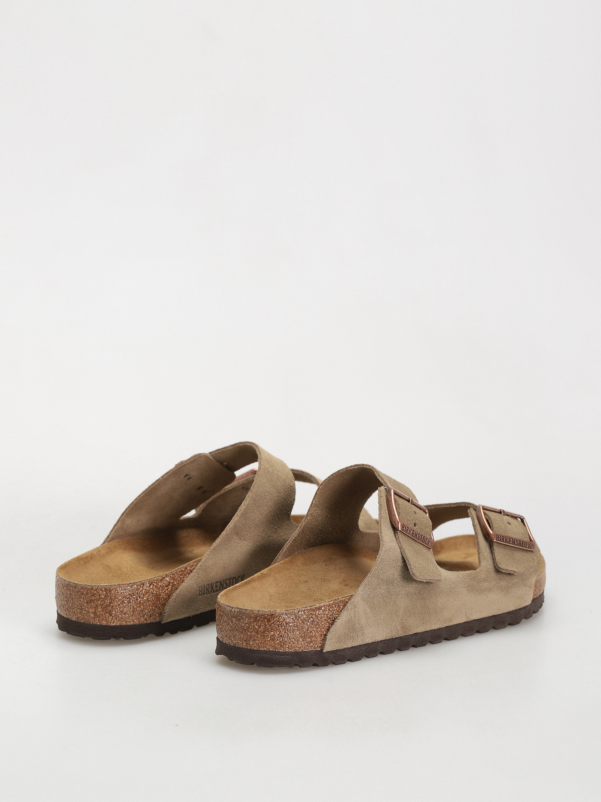 Șlapi Birkenstock Arizona Suede Leather Regular (taupe)