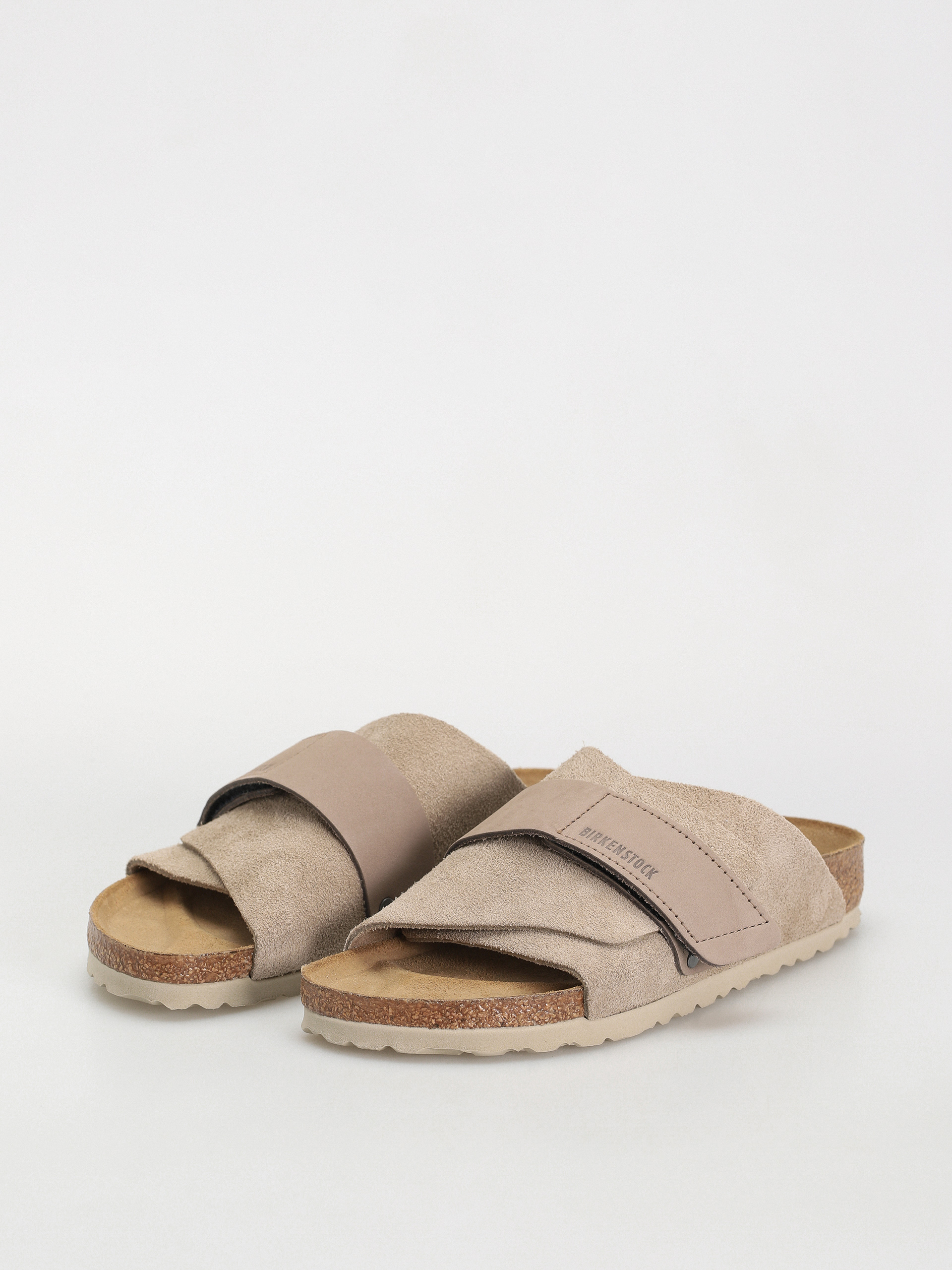 Șlapi Birkenstock Kyoto Nubuck Suede Leather Narrow Wmn (taupe)