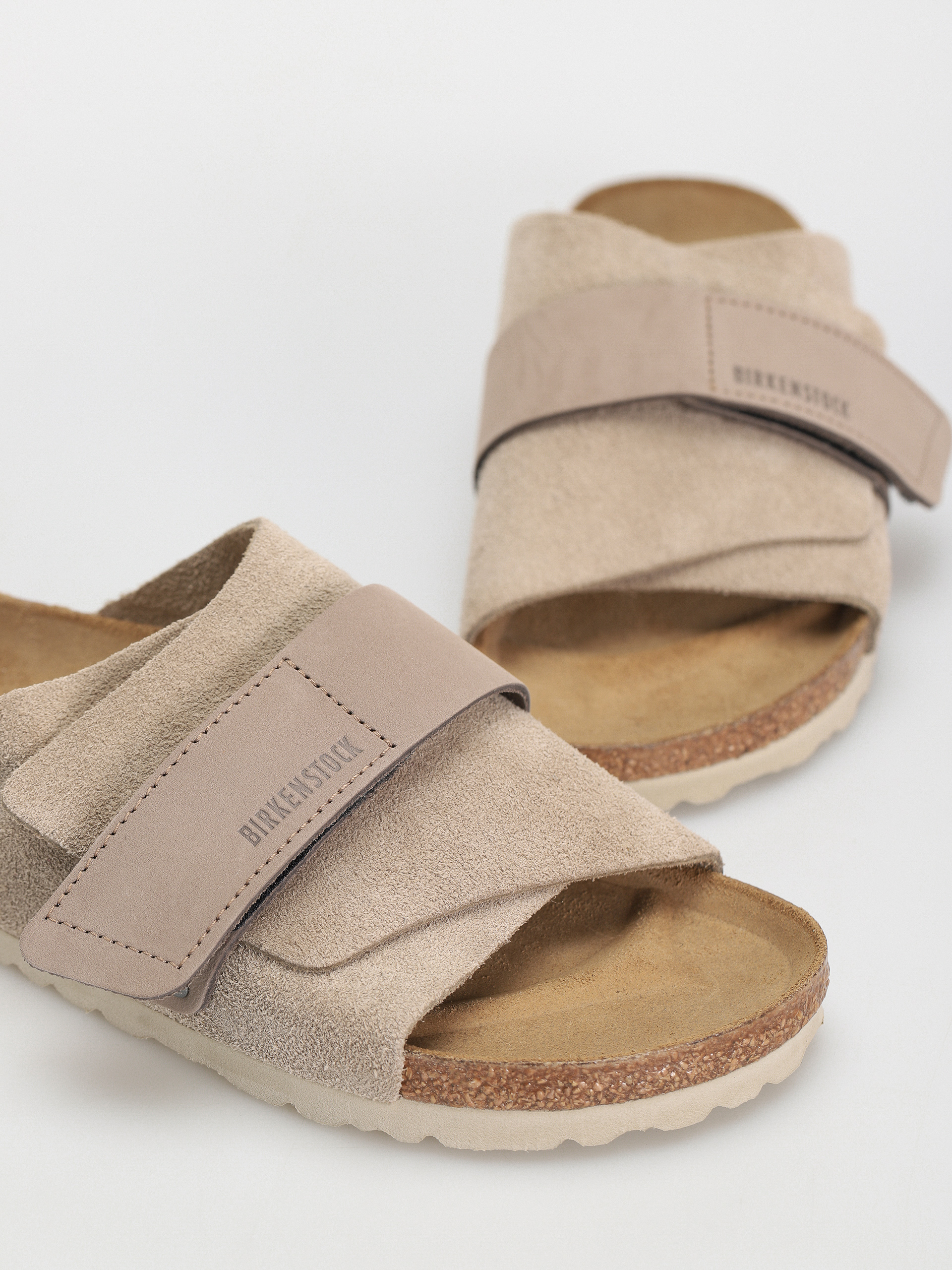 Șlapi Birkenstock Kyoto Nubuck Suede Leather Narrow Wmn (taupe)