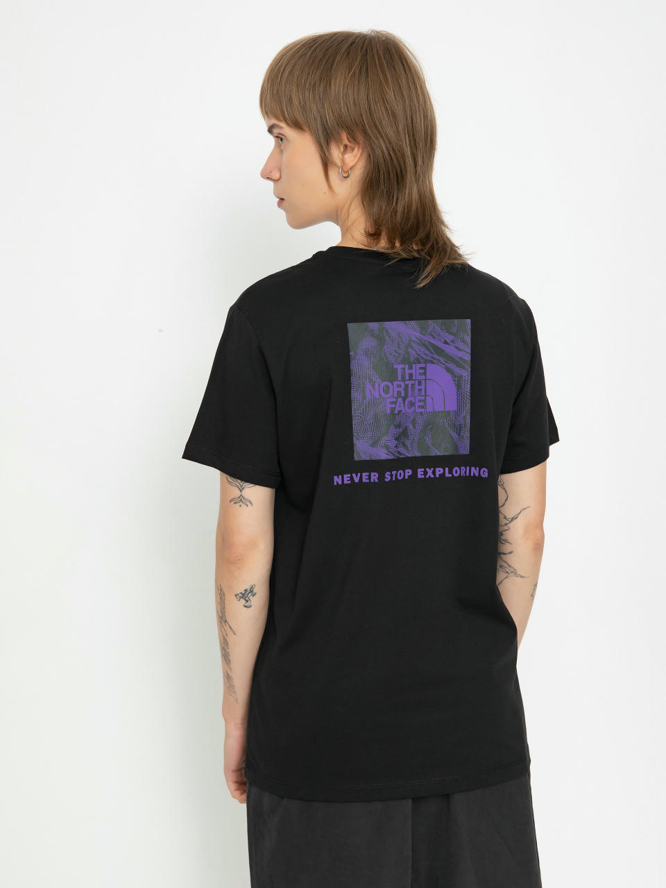 Tricou The North Face Relaxed Redbox Graphic Infill Wmn (tnf black/peak purple 3)