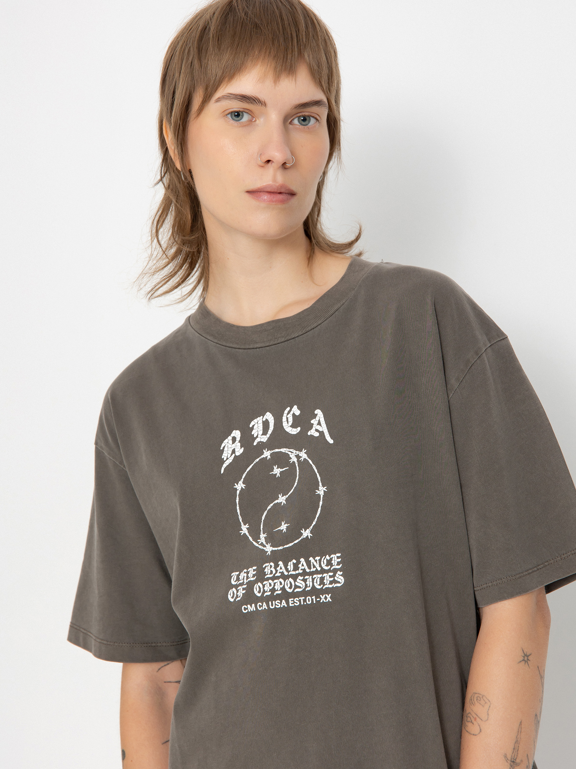 Tricou RVCA Lax Relaxed Wmn (dark choc)
