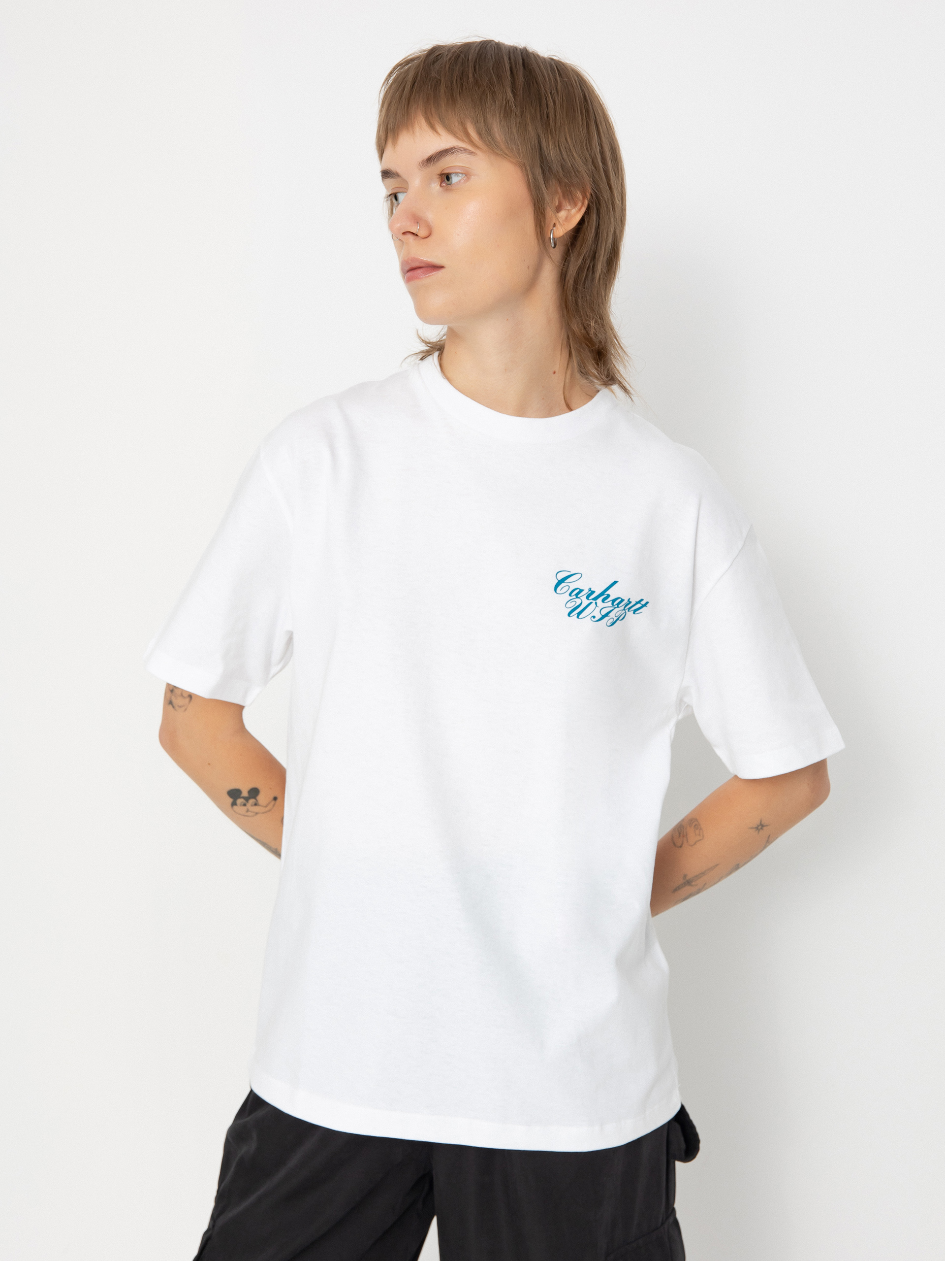 Tricou Carhartt WIP Exchange Wmn (white/blue)
