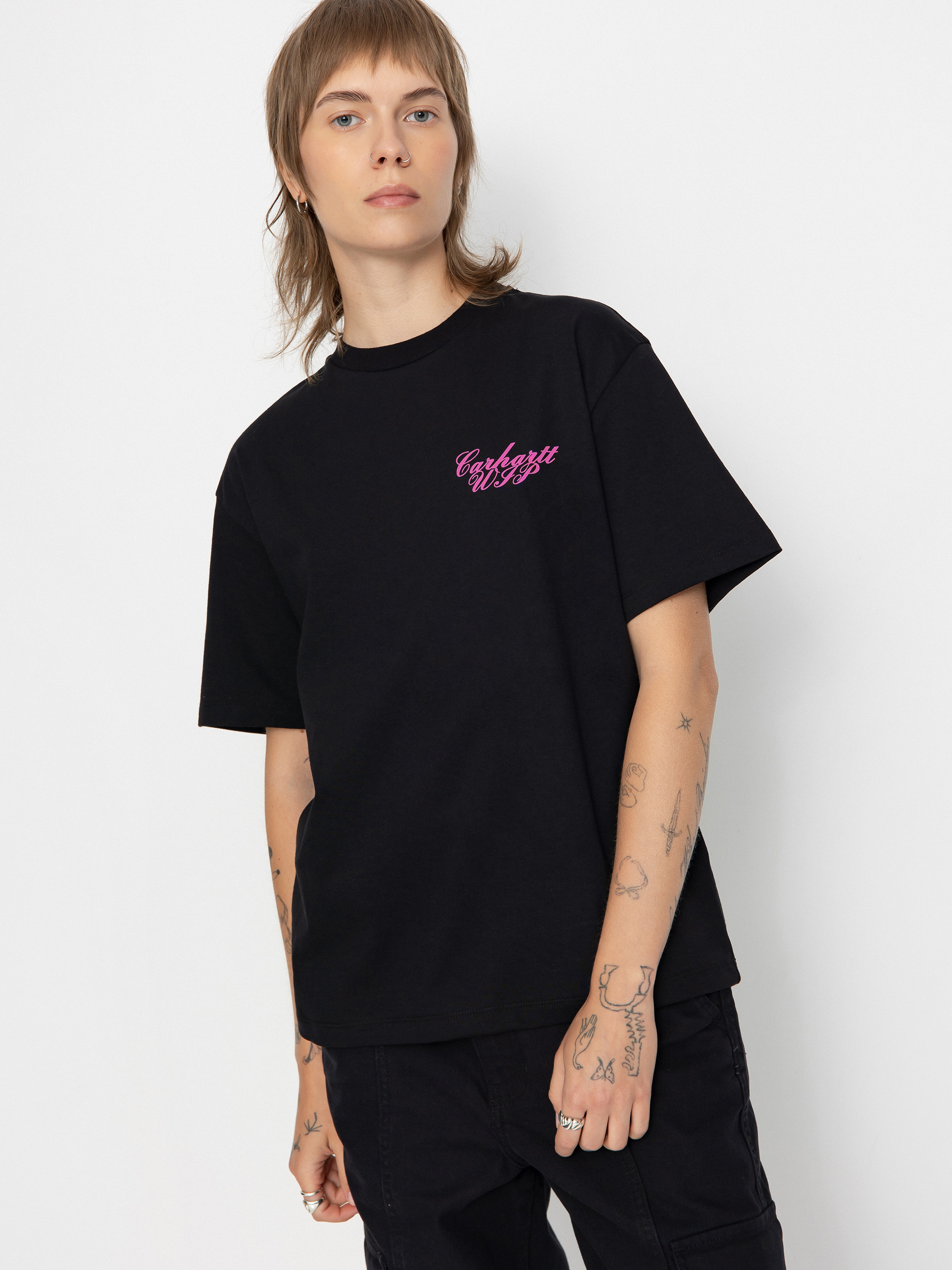 Tricou Carhartt WIP Exchange Wmn (black/pink)