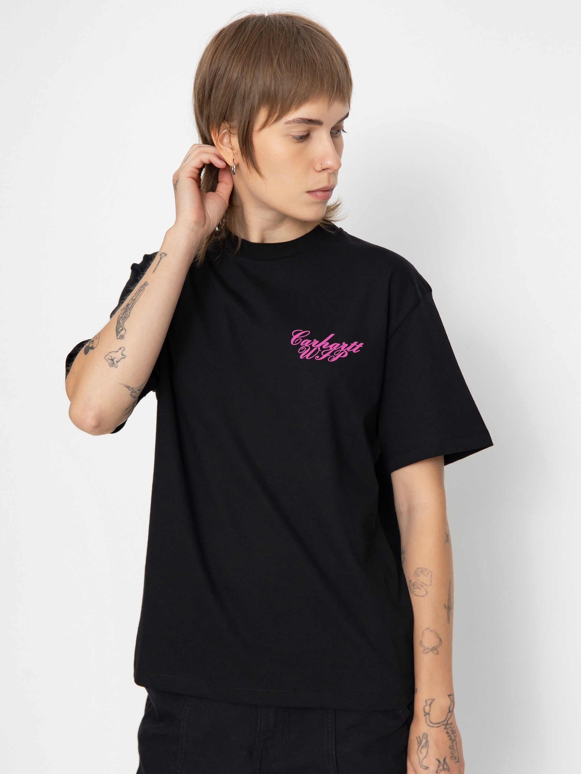 Tricou Carhartt WIP Exchange Wmn (black/pink)