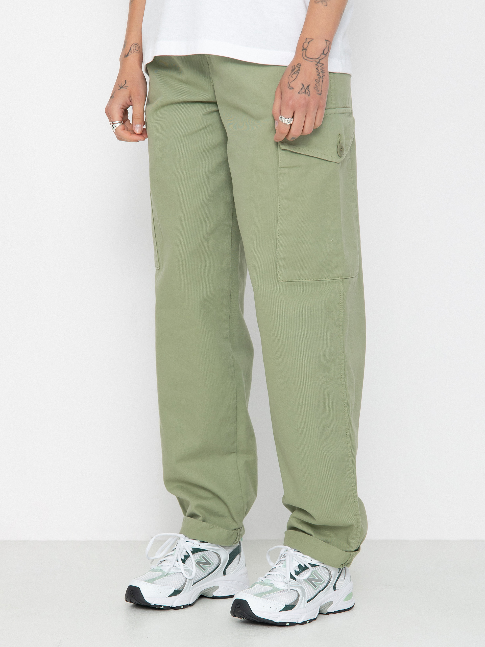 Pantaloni Carhartt WIP Collins Wmn (misty green)