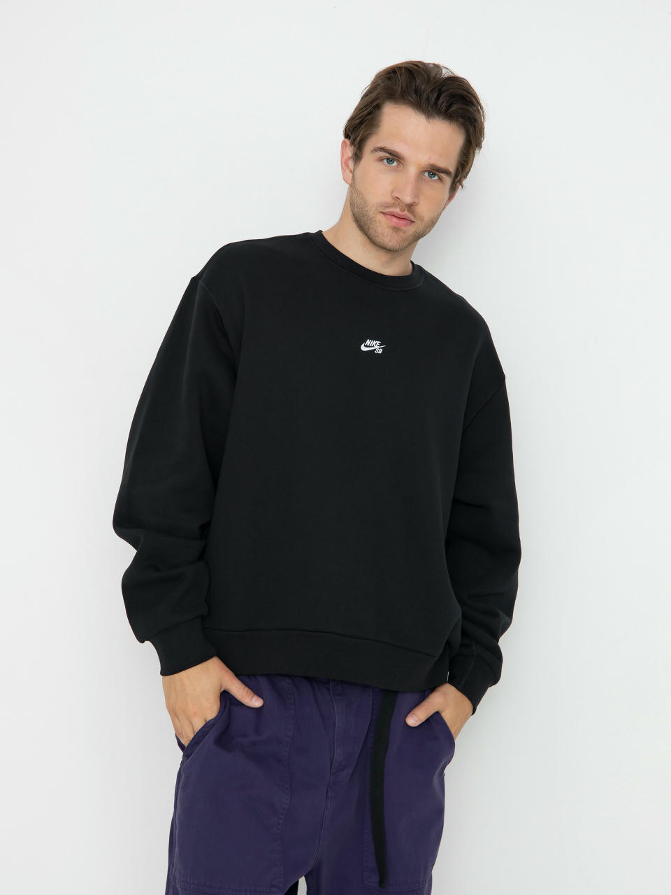 Hanorac Nike SB Essential Logo Crew (black/white)