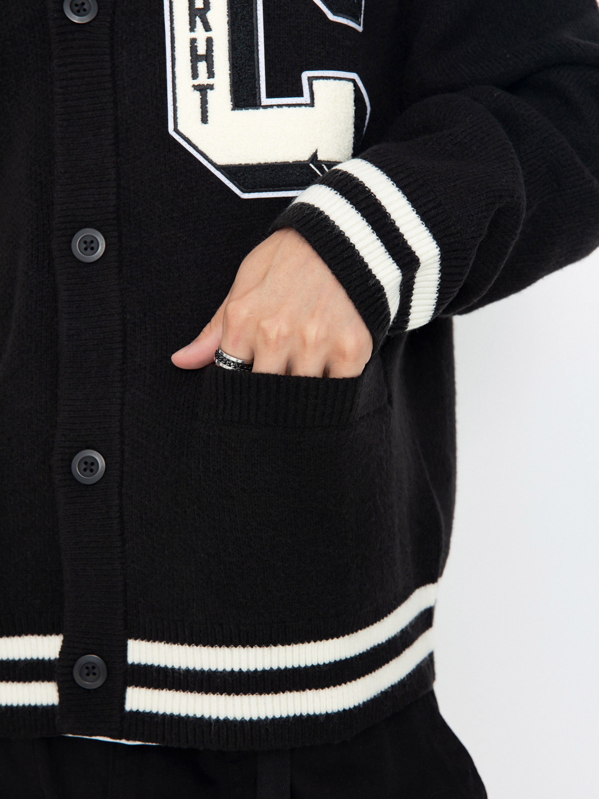 Pulover Carhartt WIP Brown Ducks Cardigan (black/wax)