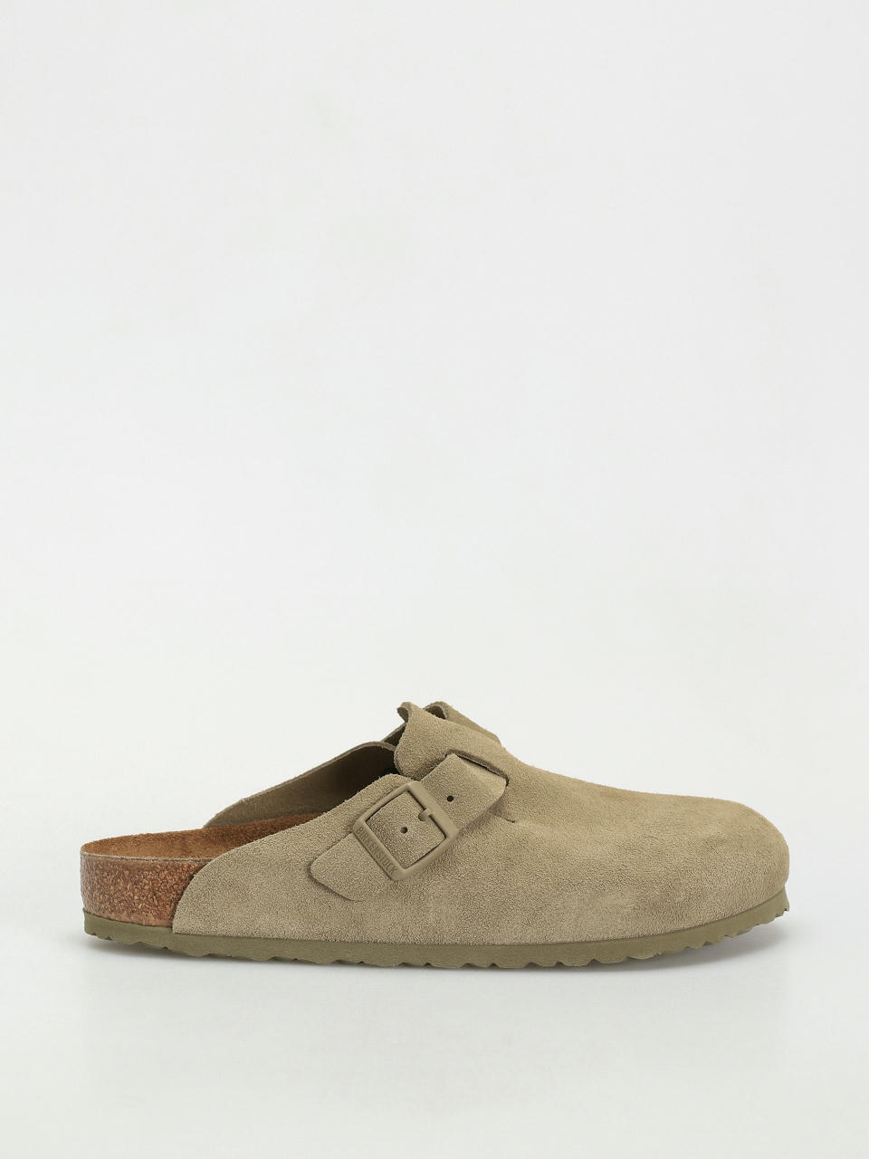 Șlapi Birkenstock Boston Suede Leather Regular (faded khaki)