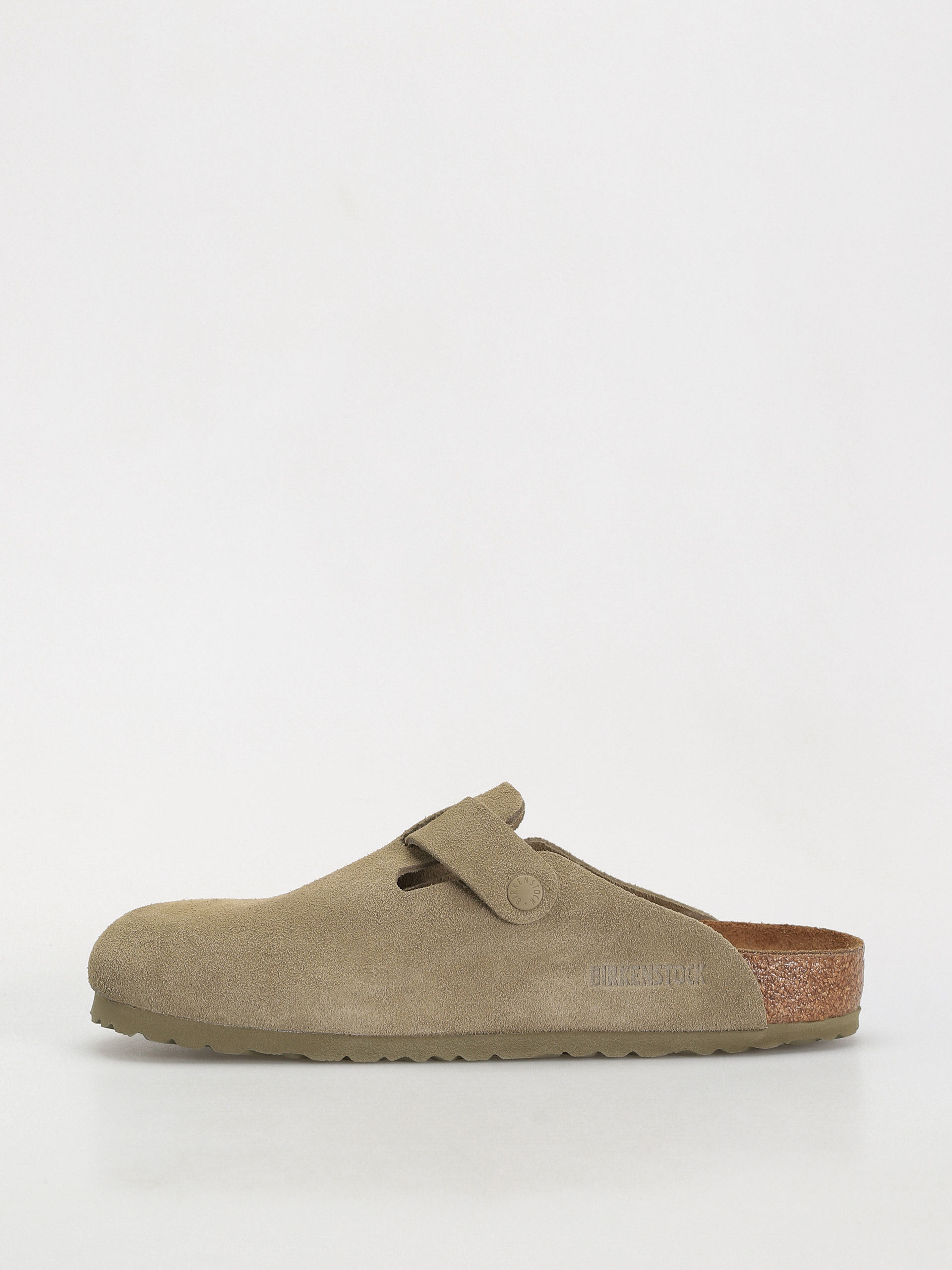 Șlapi Birkenstock Boston Suede Leather Regular (faded khaki)