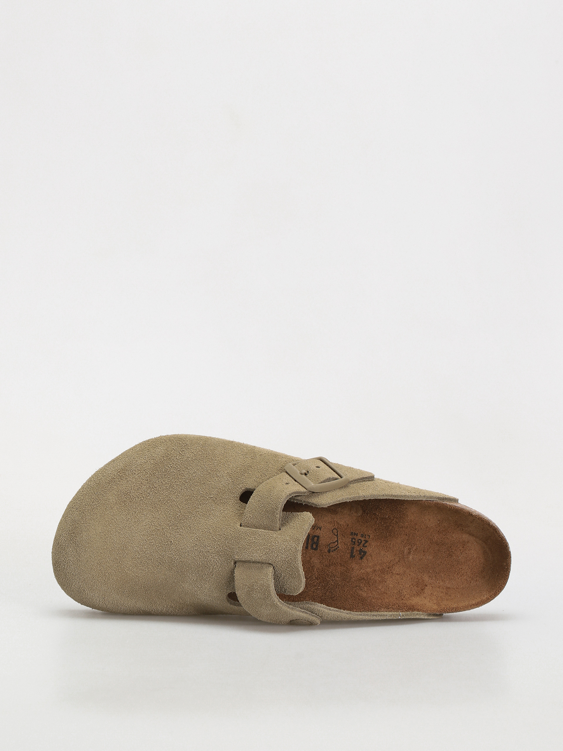 Șlapi Birkenstock Boston Suede Leather Regular (faded khaki)