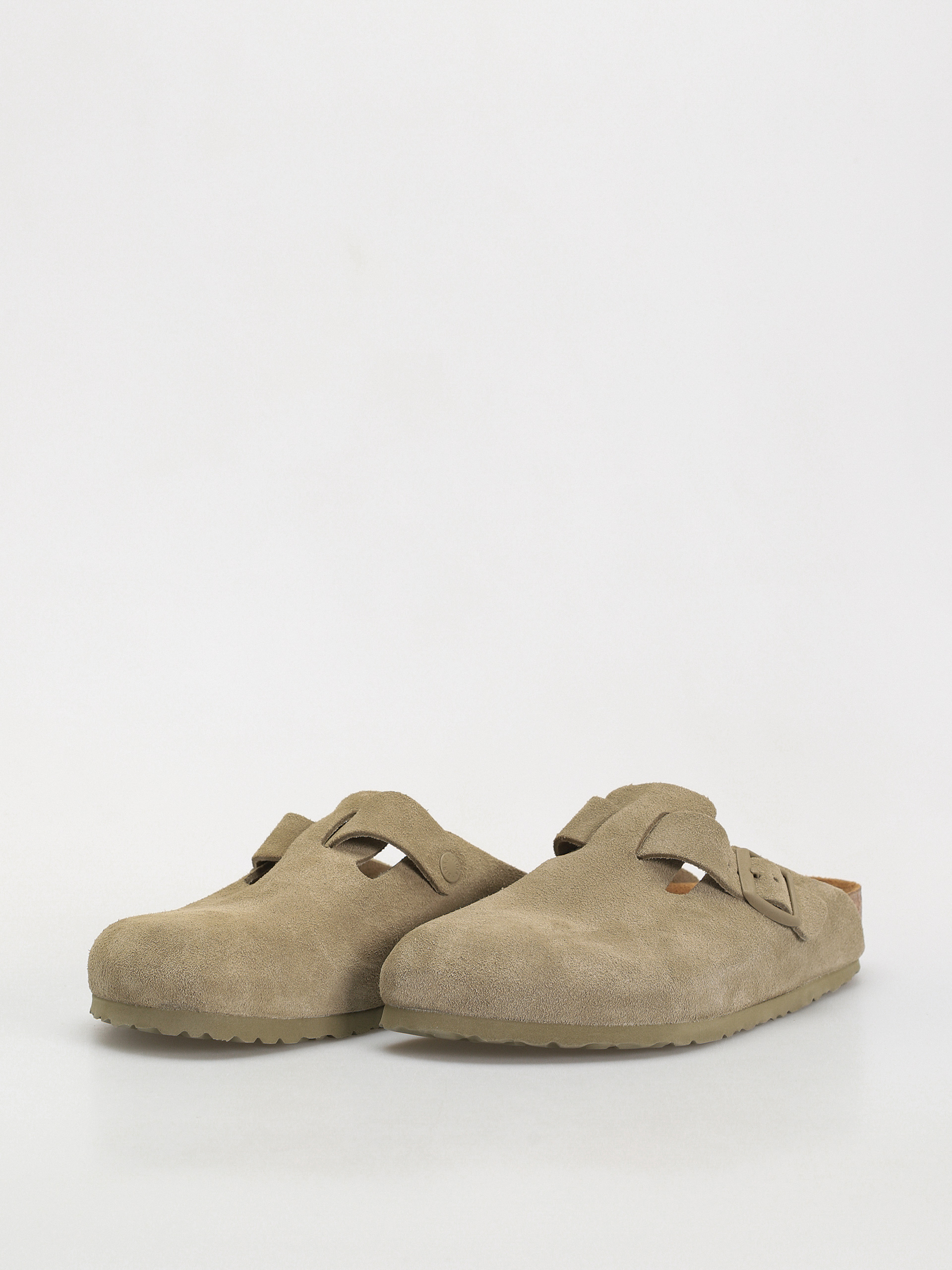 Șlapi Birkenstock Boston Suede Leather Regular (faded khaki)