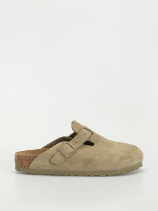 Șlapi Birkenstock Boston Suede Leather Narrow Wmn (faded khaki)