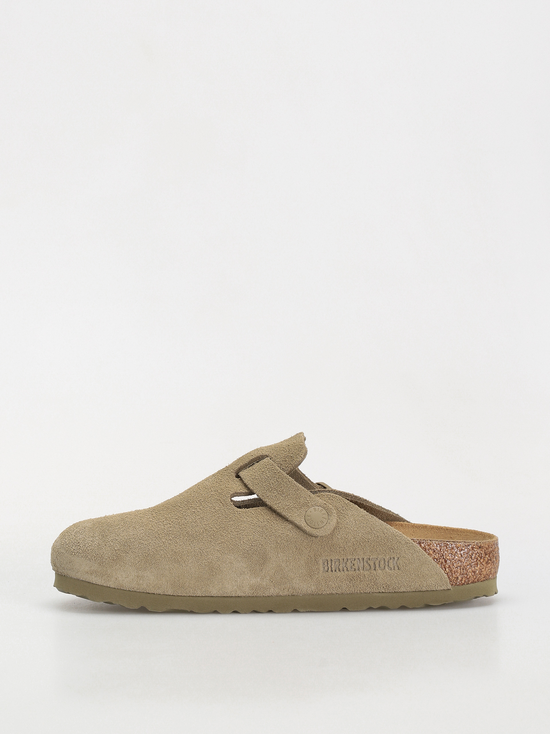 Șlapi Birkenstock Boston Suede Leather Narrow Wmn (faded khaki)