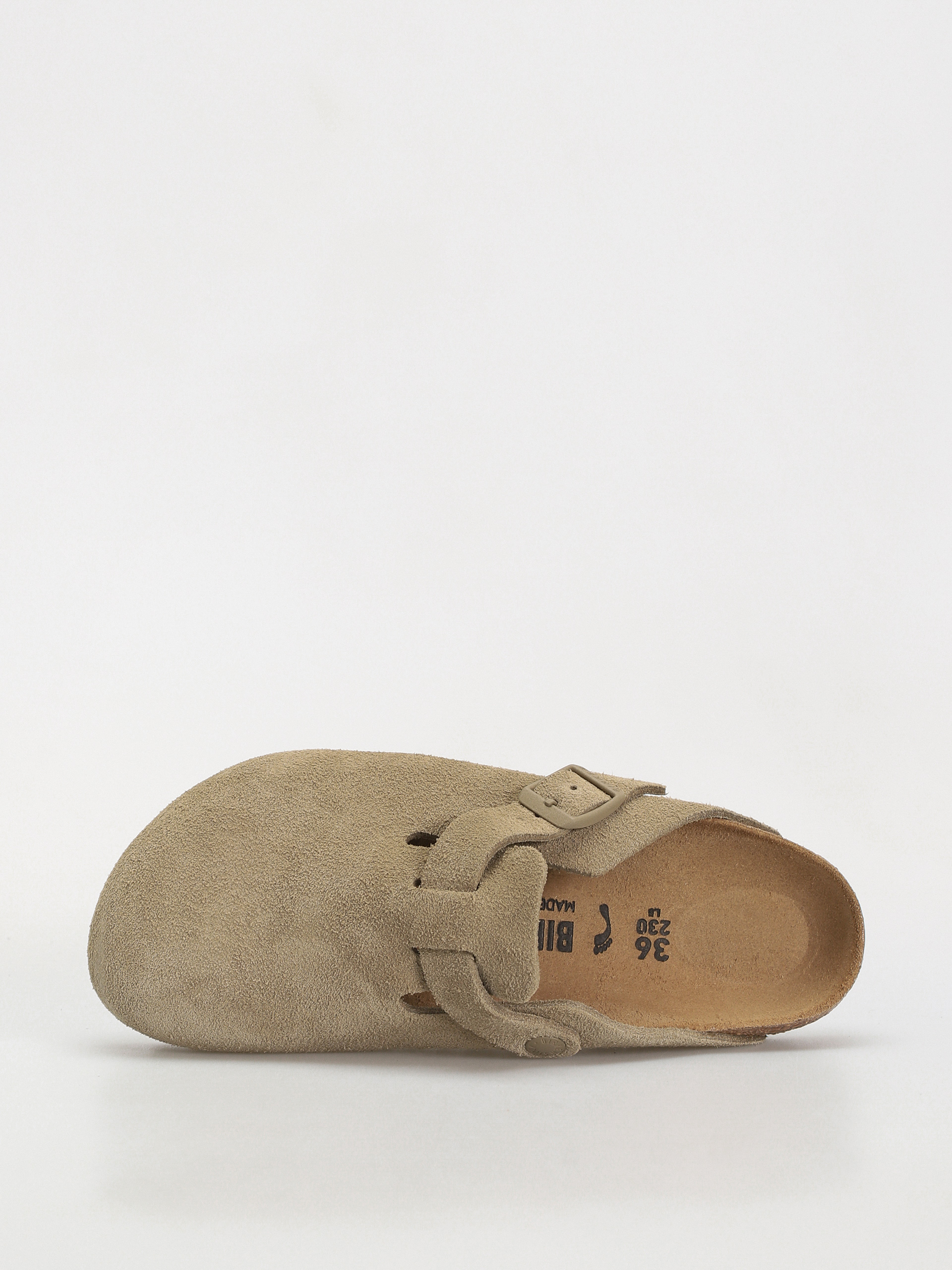 Șlapi Birkenstock Boston Suede Leather Narrow Wmn (faded khaki)