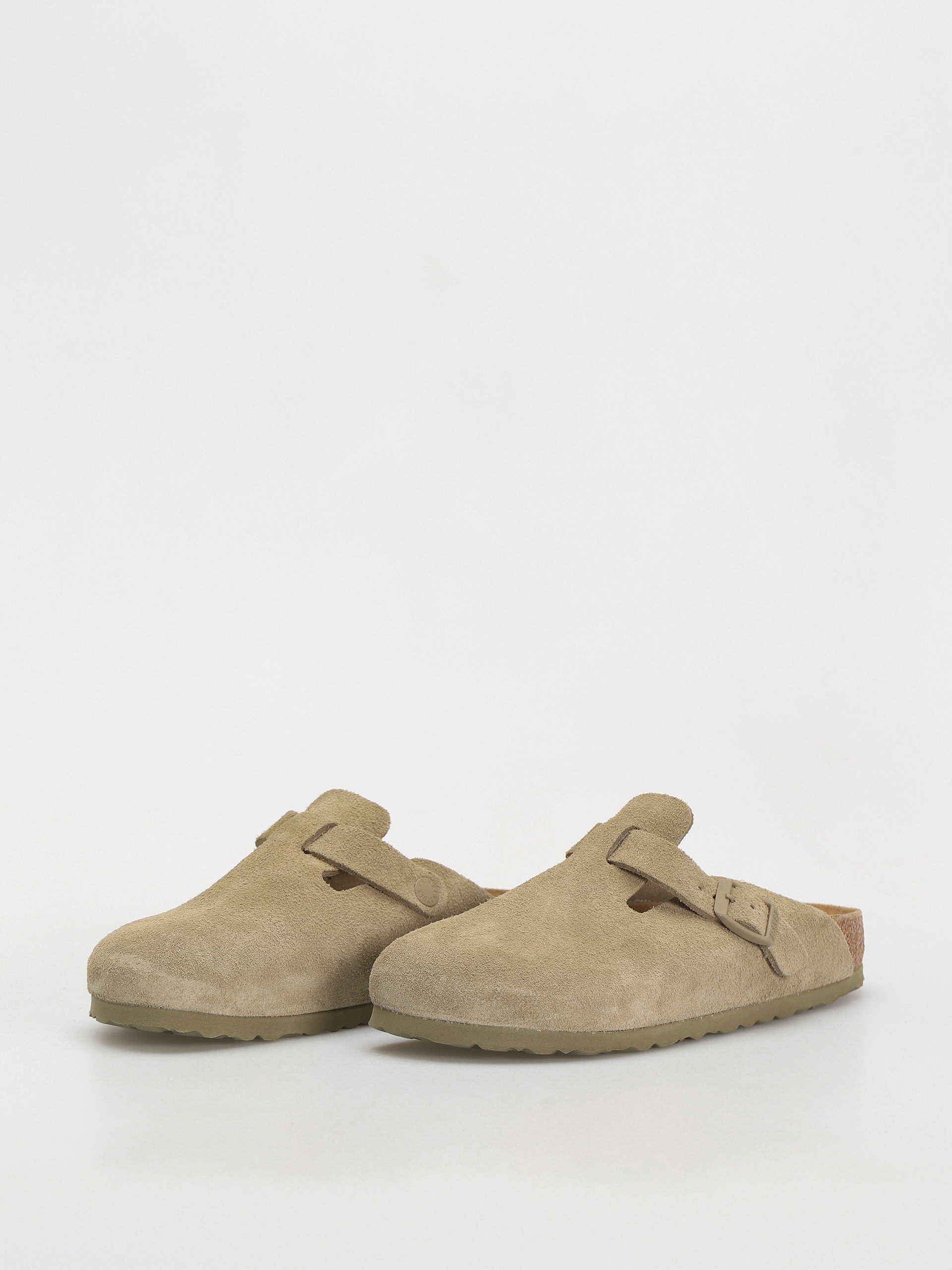 Șlapi Birkenstock Boston Suede Leather Narrow Wmn (faded khaki)