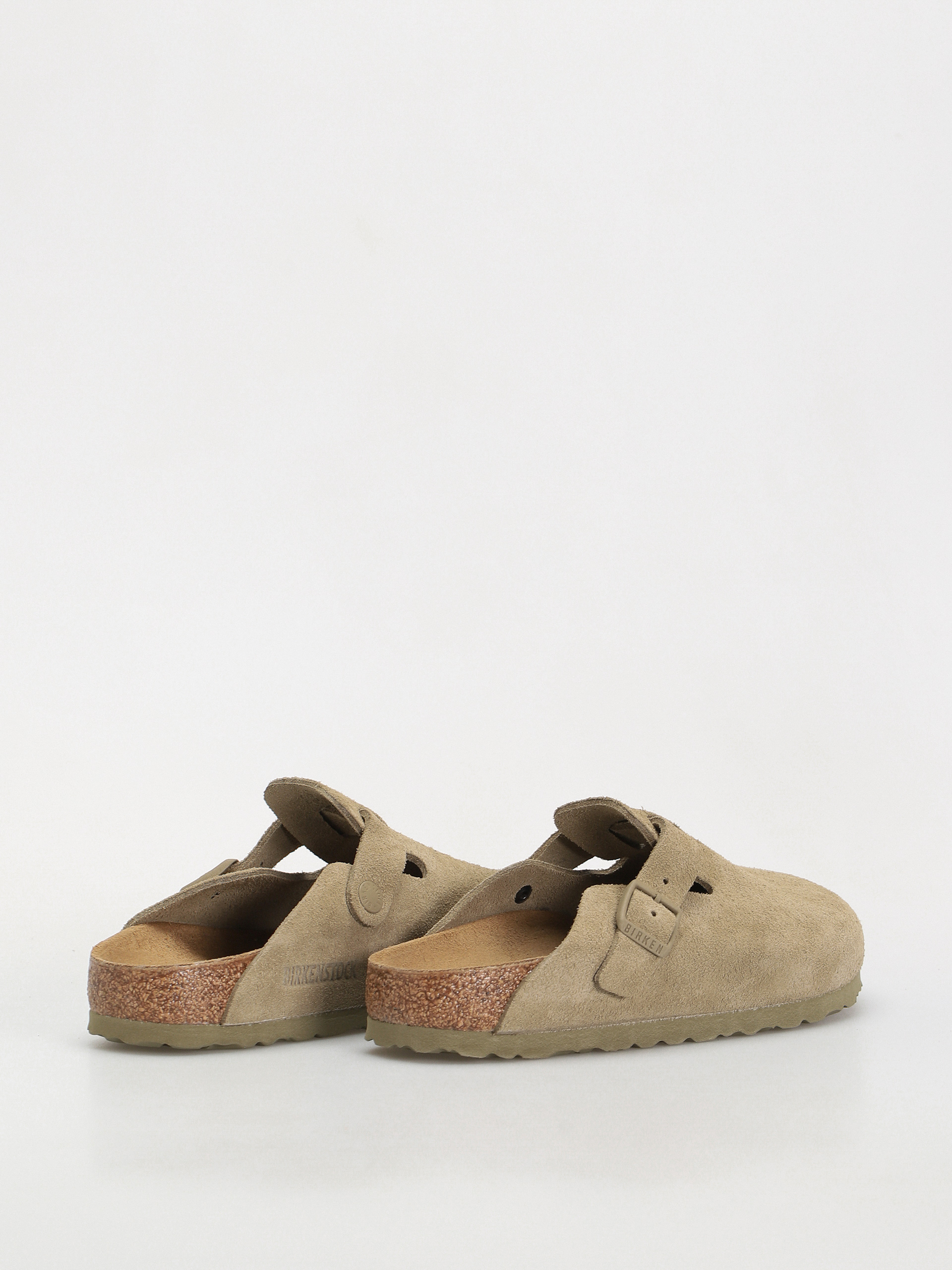 Șlapi Birkenstock Boston Suede Leather Narrow Wmn (faded khaki)