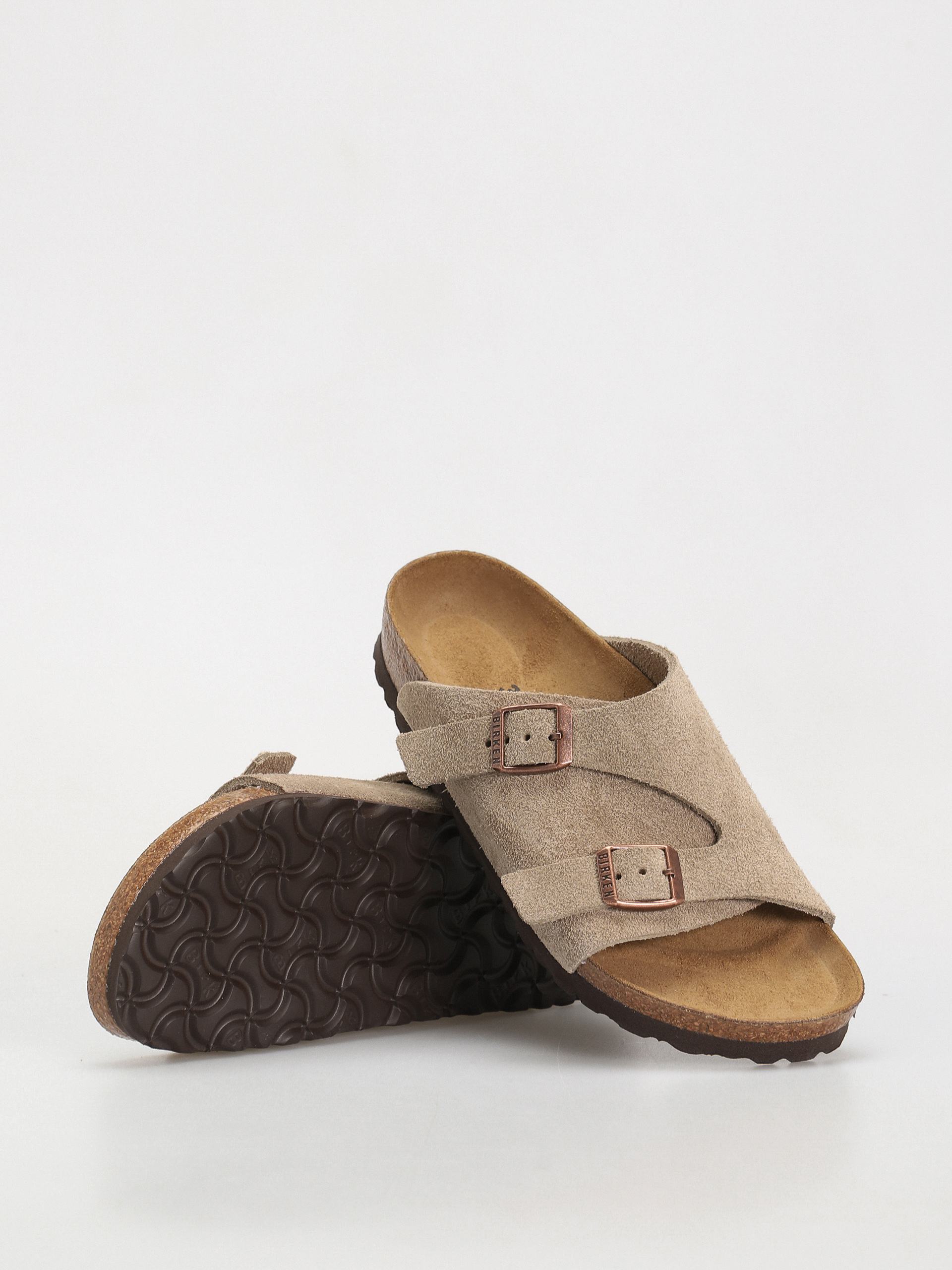 Șlapi Birkenstock Zürich Suede Leather Narrow Wmn - maro (taupe)