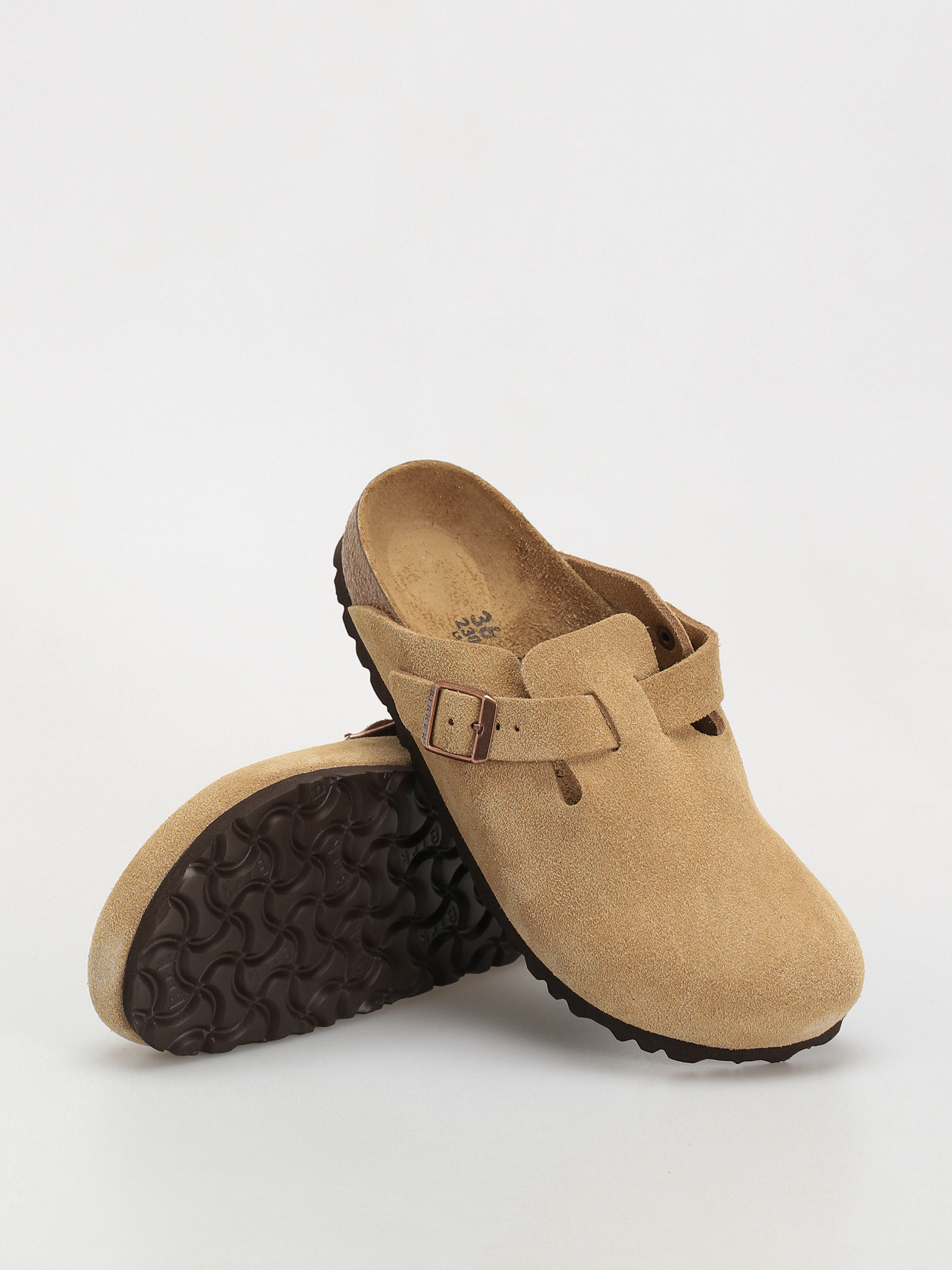 Șlapi Birkenstock Boston Suede Leather Narrow Wmn (latte cream)