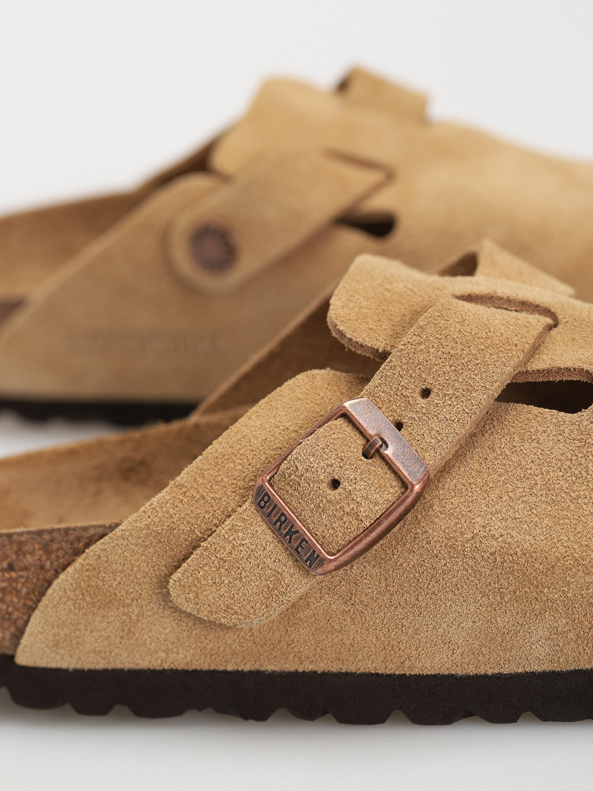 Șlapi Birkenstock Boston Suede Leather Narrow Wmn (latte cream)