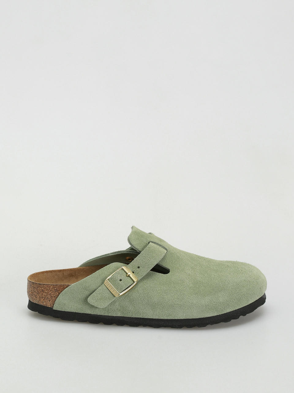 Șlapi Birkenstock Boston Soft Footbed Suede Leather Narrow Wmn (green tea)