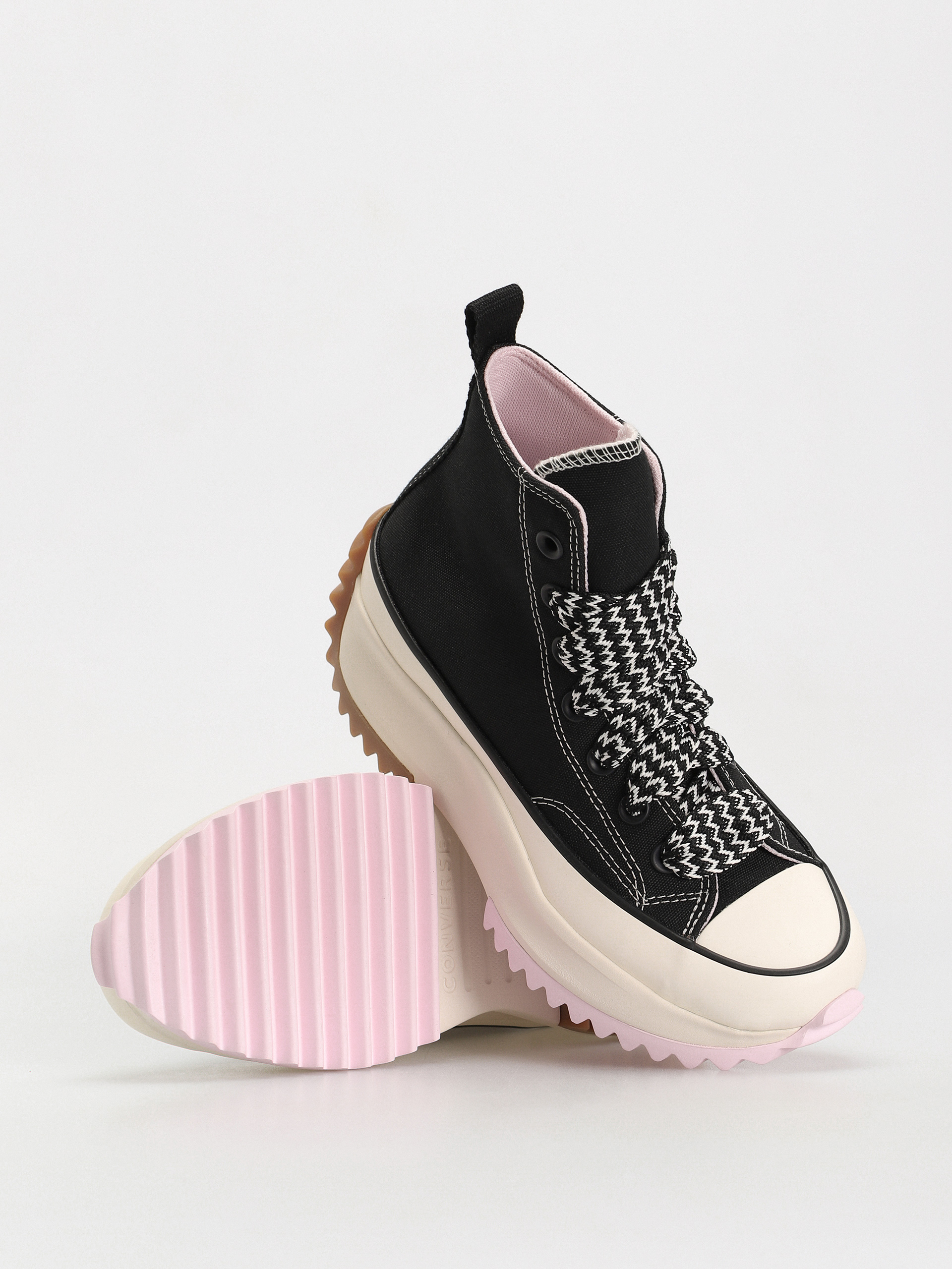 Pantofi Converse Run Star Hike Hi - negru (black/pink foam/egret)