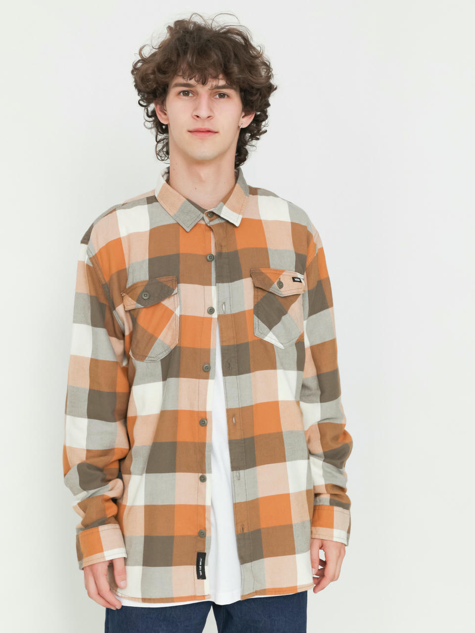 Cămașă Vans Box Flannel Classic (bungee cord/brown sugar)