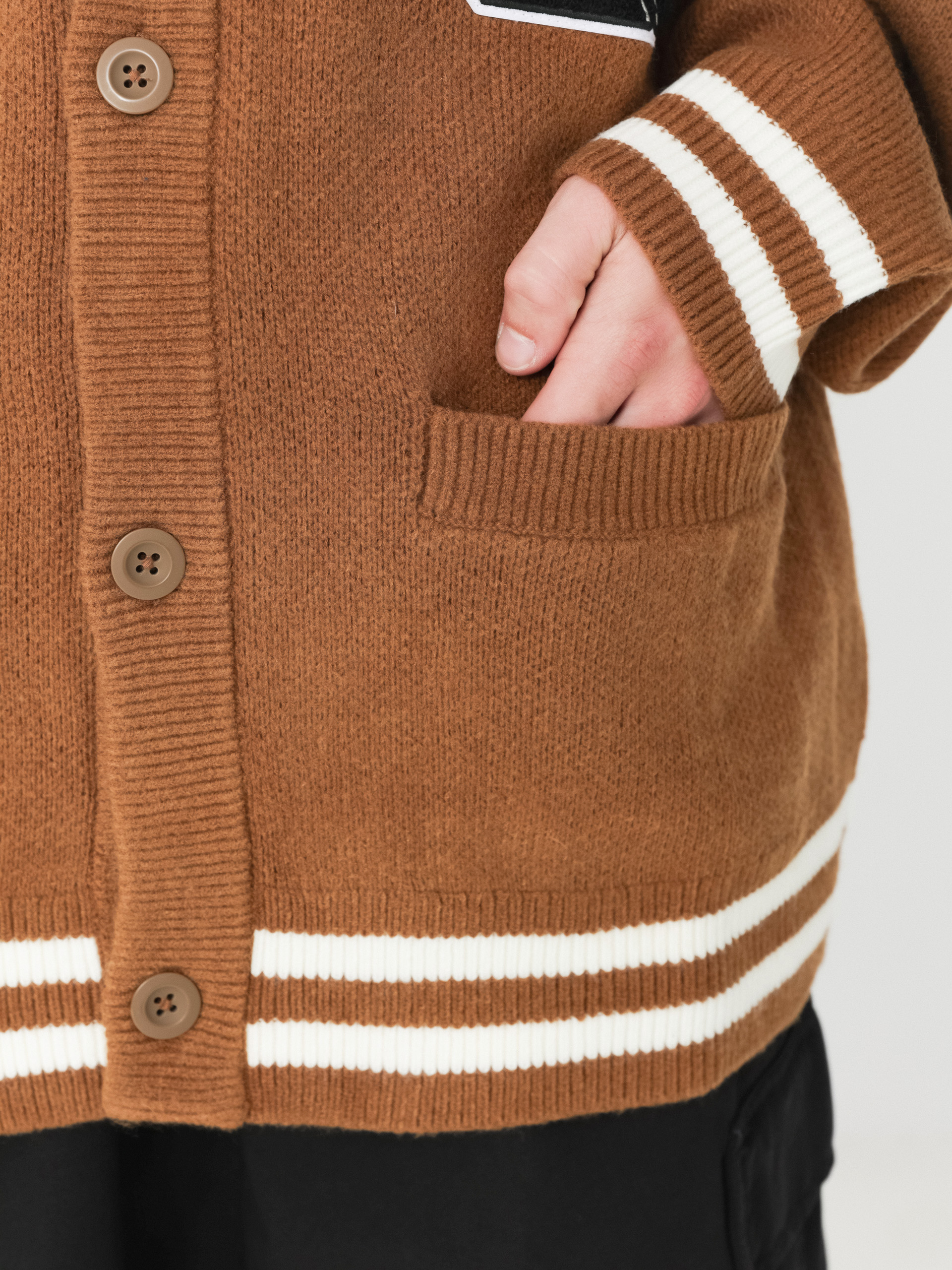 Pulover Carhartt WIP Brown Ducks Cardigan (hamilton brown/wax)