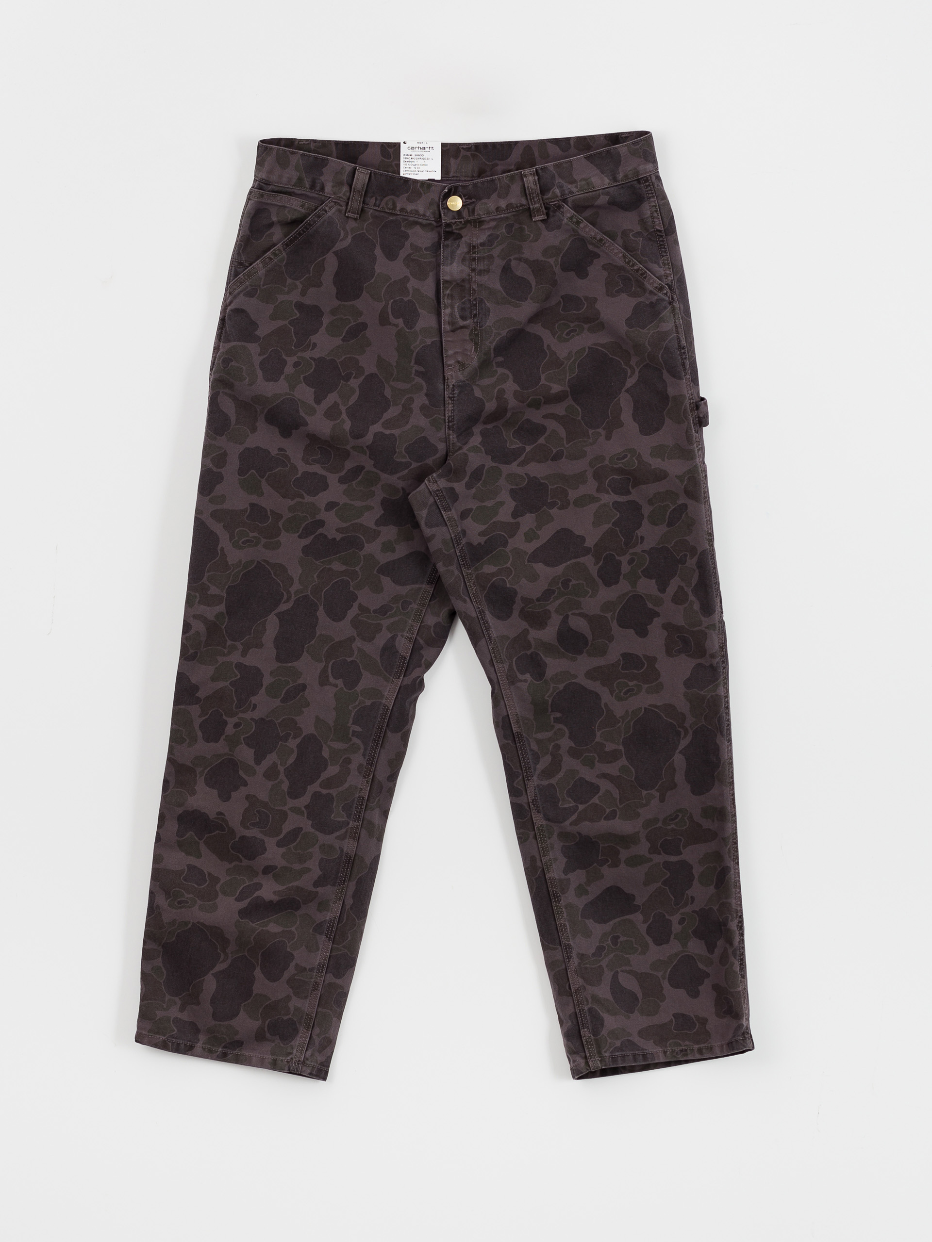 Pantaloni Carhartt WIP Duck Single Knee - gri (camo duck/green