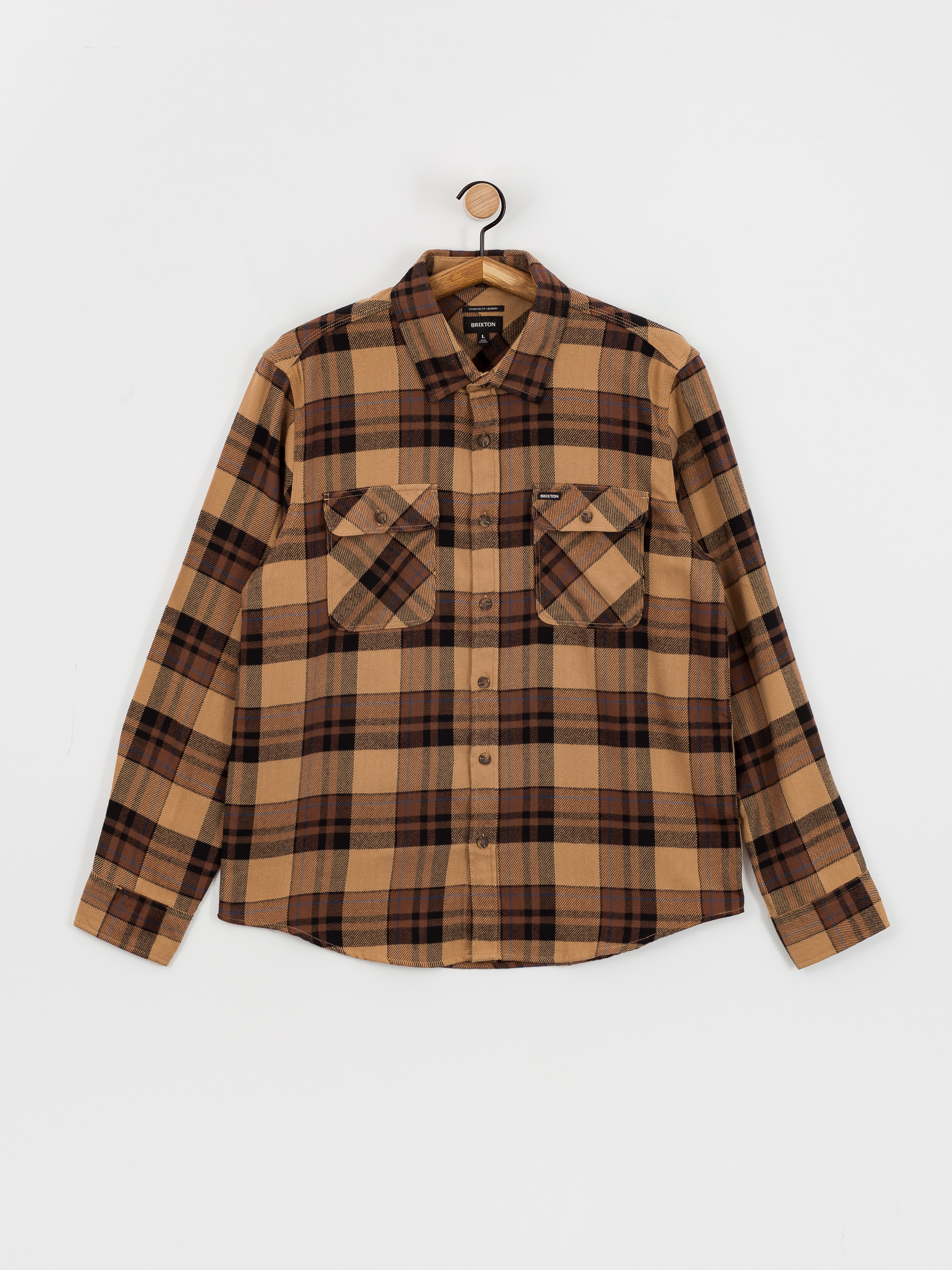 Cămașă Brixton Bowery Flannel Ls (tiger's eye/pinecone brown/was)