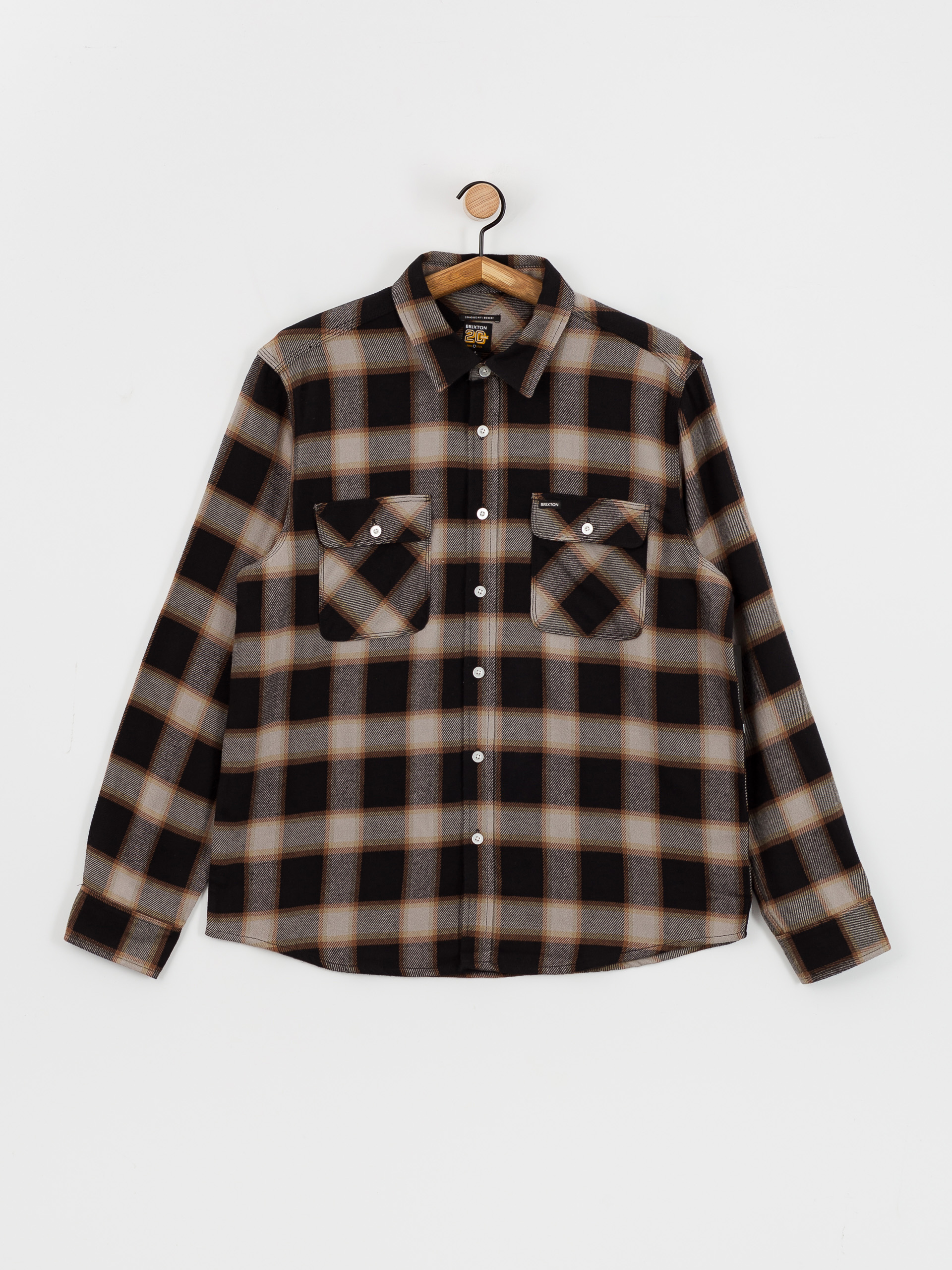 Cămașă Brixton 20Th Anniv Bowery Flannel (black/cream)