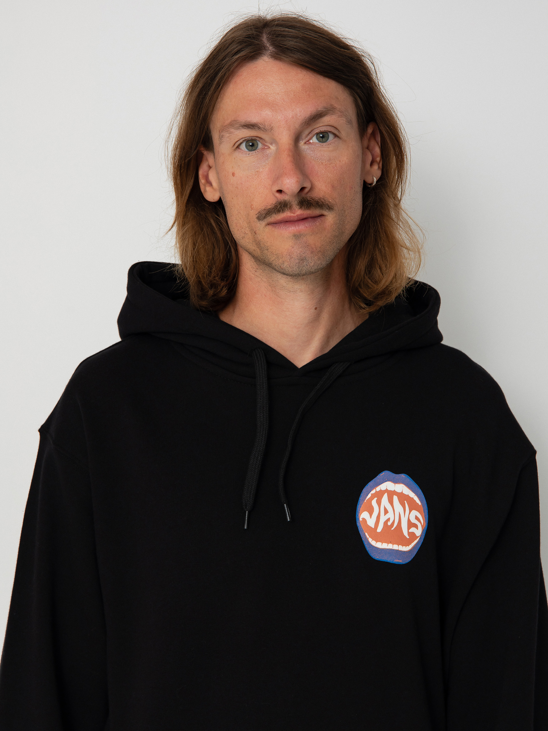 Hanorac cu glugă Vans OG Open Mouth Loose HD (black)