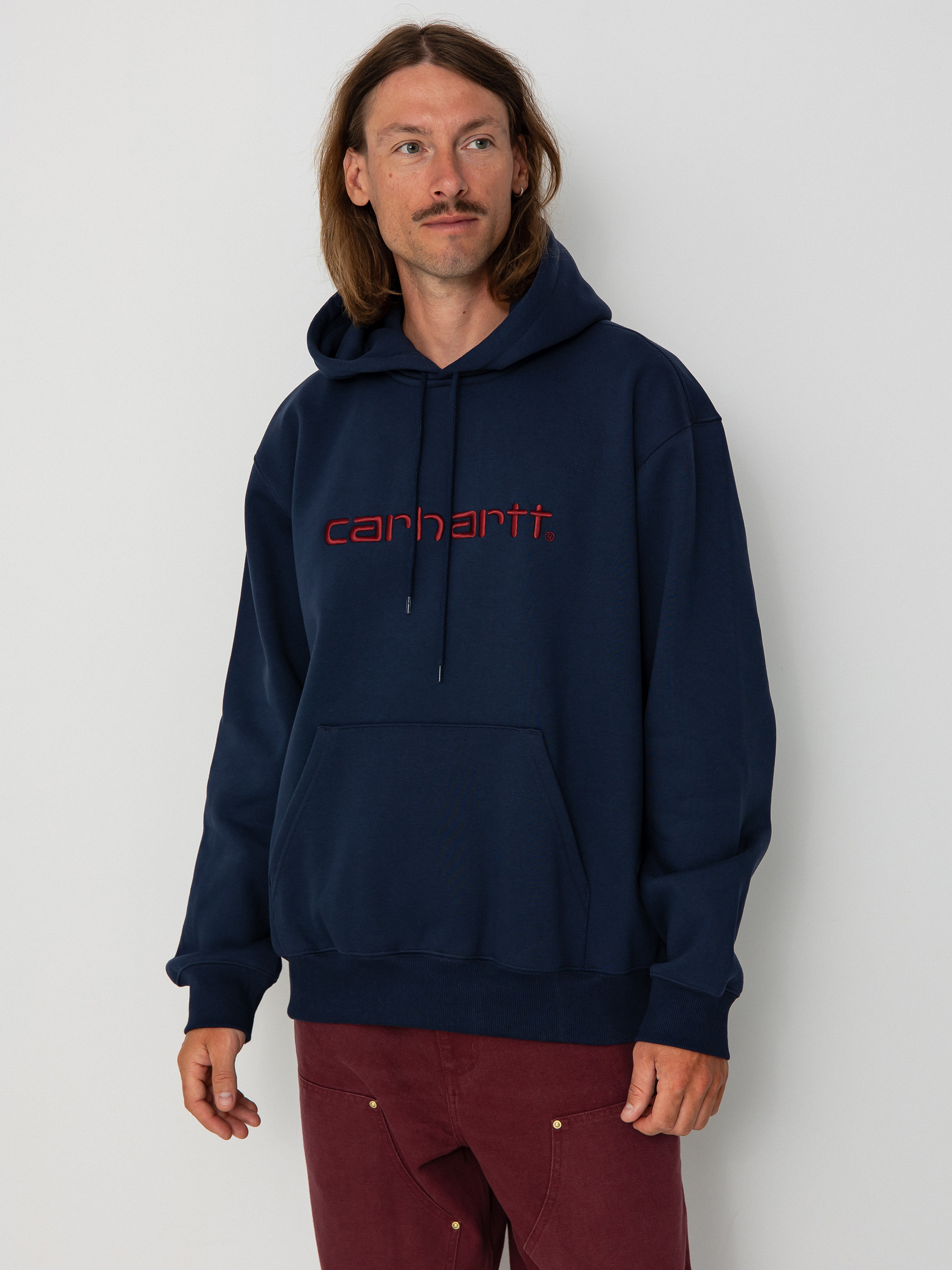 Hanorac cu glugu0103 Carhartt WIP Carhartt HD (air force blue/malbec)