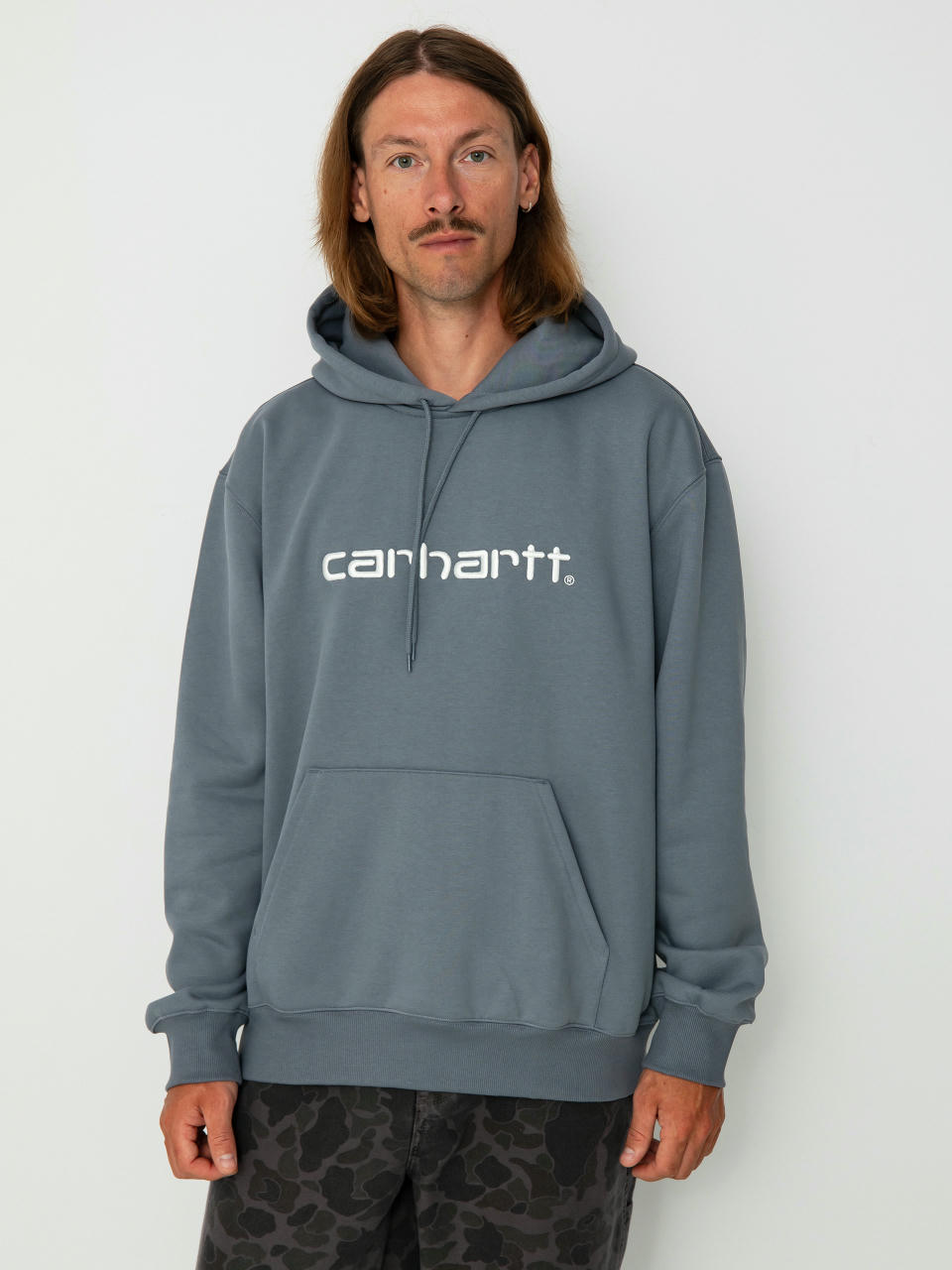 Hanorac cu glugă Carhartt WIP Carhartt HD (dove grey/wax)