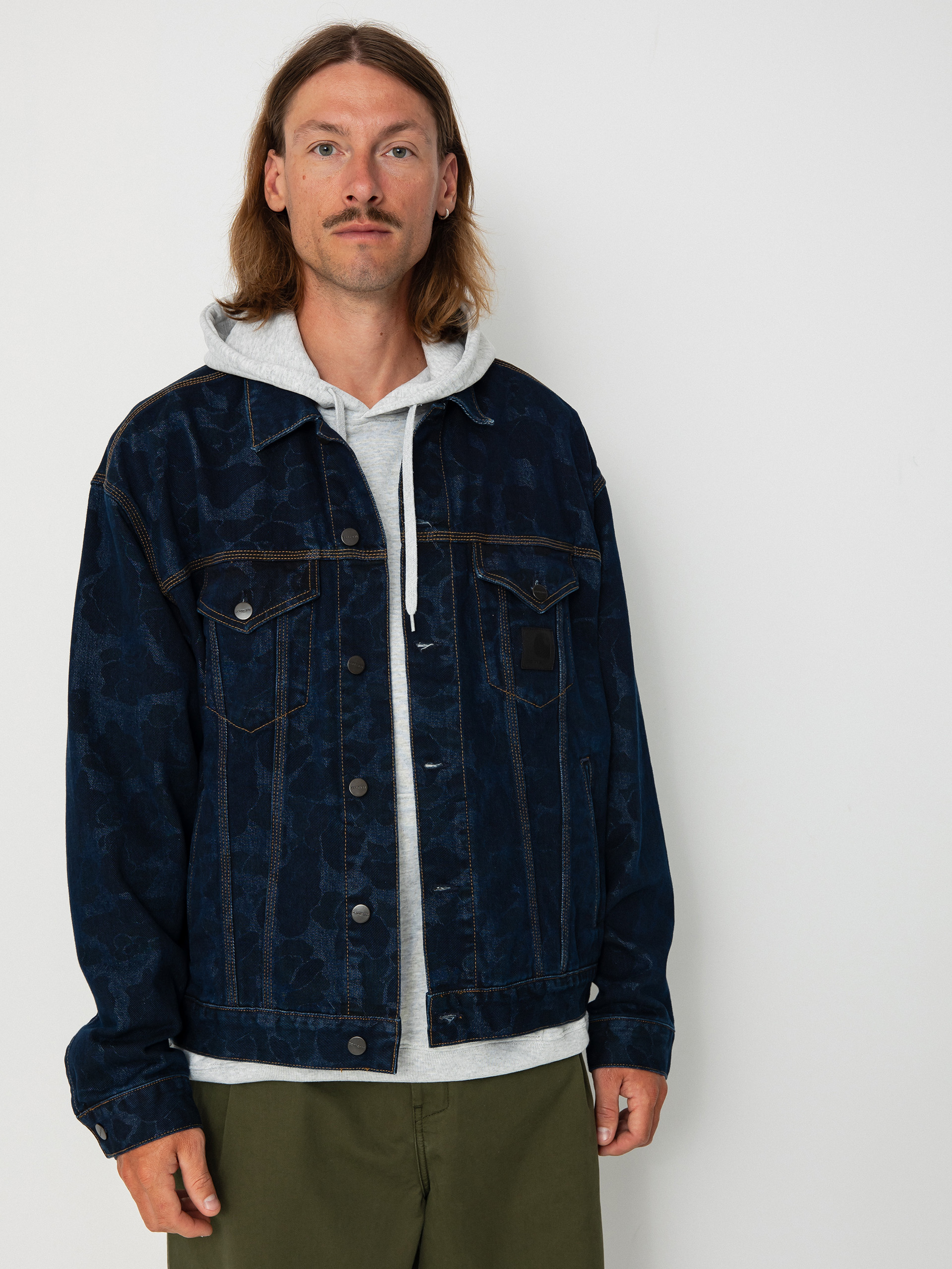Geacă Carhartt WIP Duck Helston - albastru (camo duck/blue)