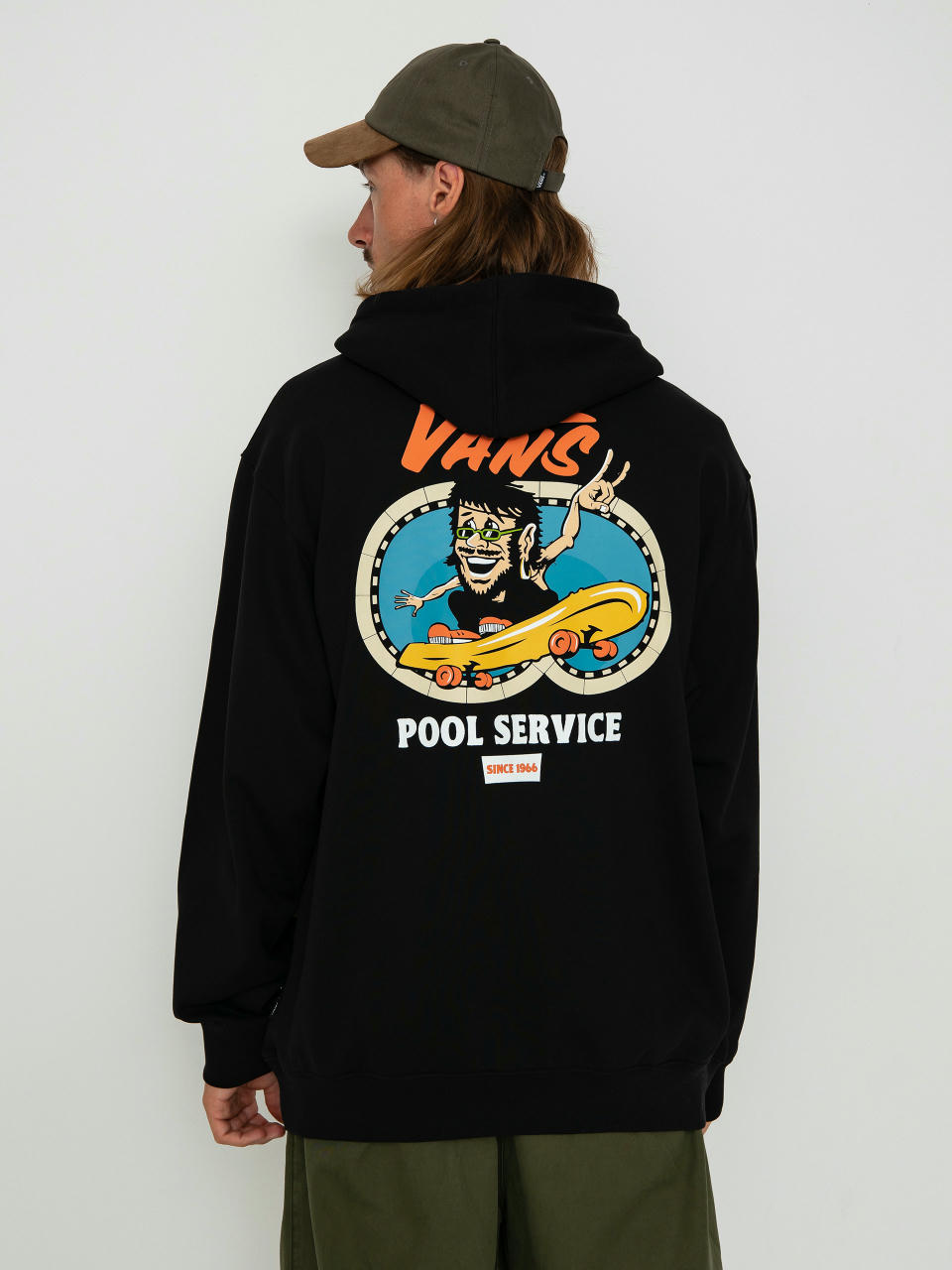 Hanorac cu glugă Vans Pool Service Loose HD (black)