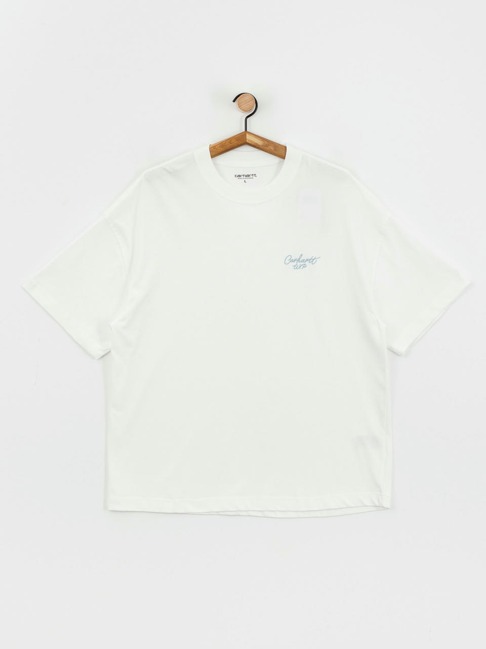 Tricou Carhartt WIP Signature Script (white/dusty ice)