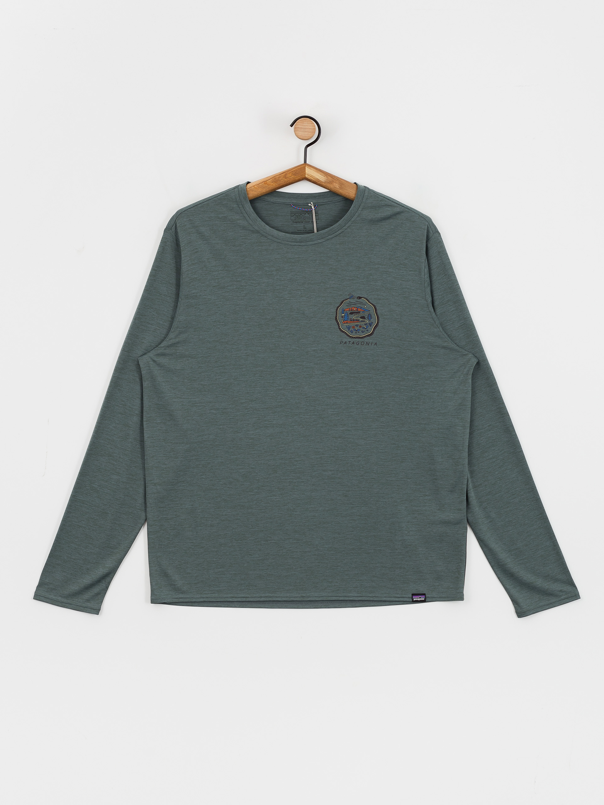 Longsleeve Patagonia Cap Cool Daily Graphic Lands (commontrail nouveau green x dye)