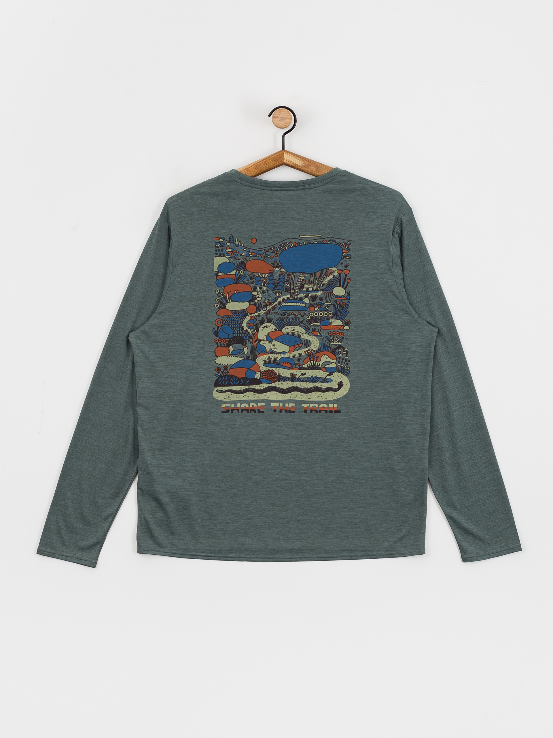 Longsleeve Patagonia Cap Cool Daily Graphic Lands (commontrail nouveau green x dye)