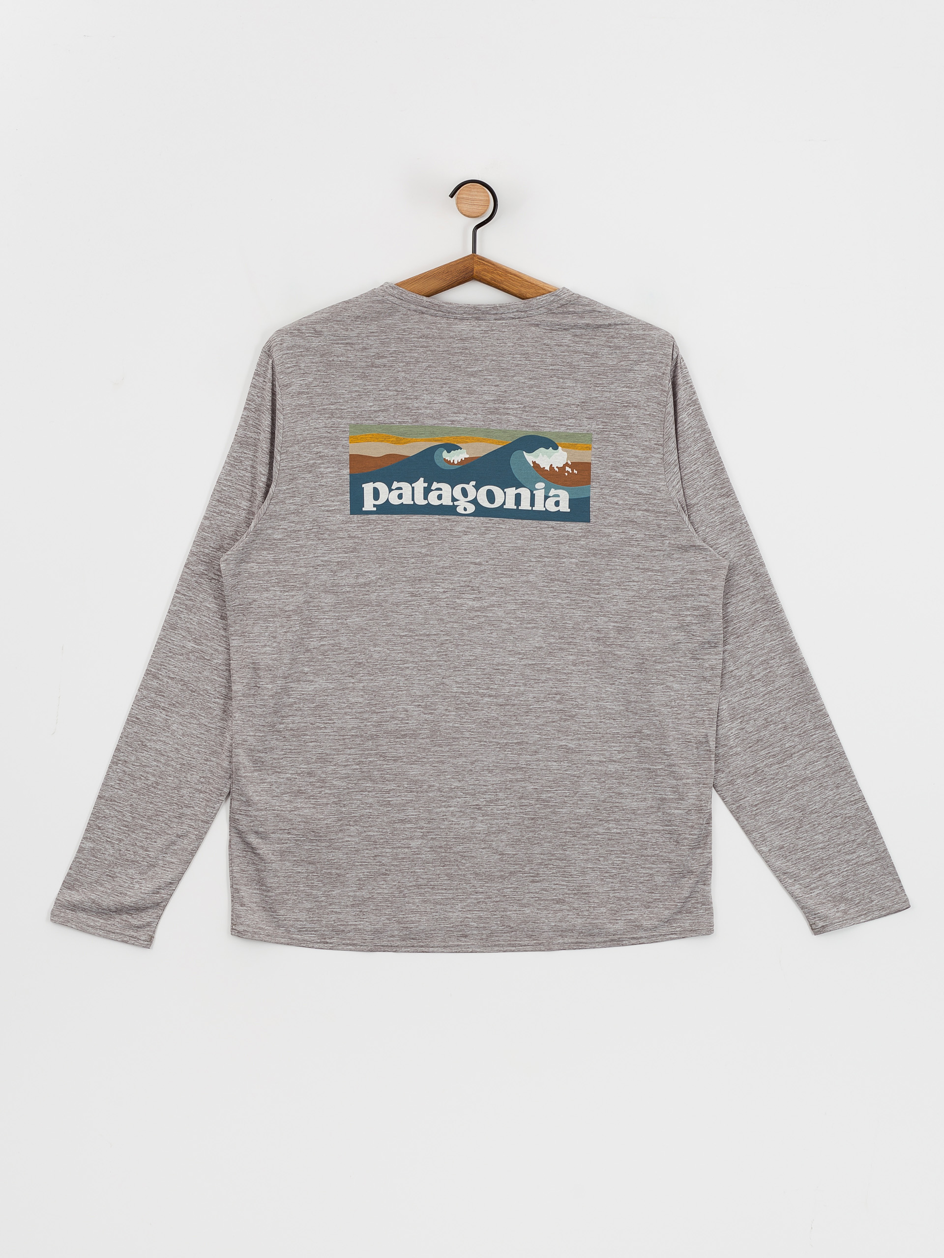 Longsleeve Patagonia Cap Cool Daily Graphic Waters (boardshort logo abalone blue feather grey)