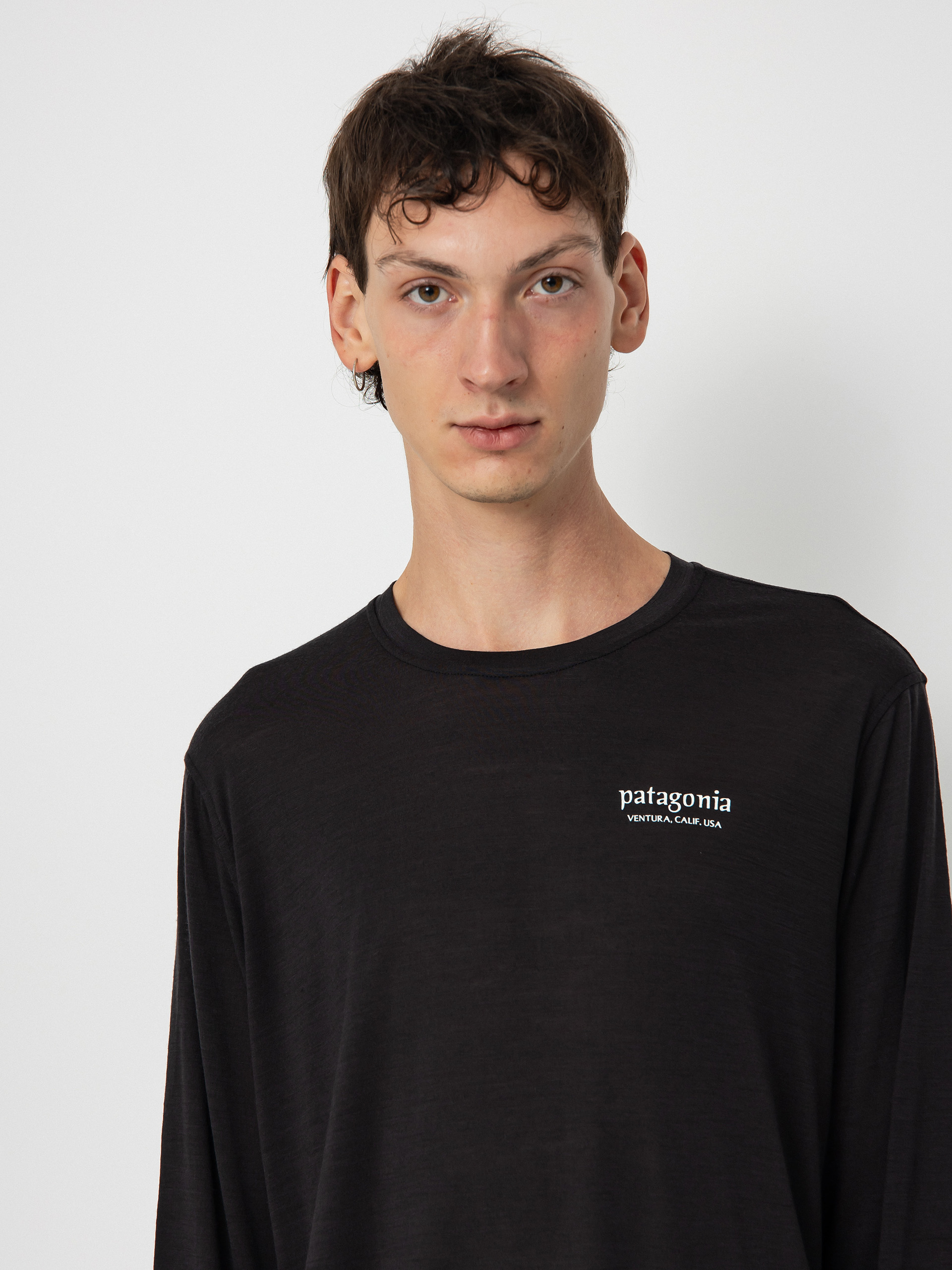 Longsleeve Patagonia Cap Cool Merino Blend Graphic (heritage header black)